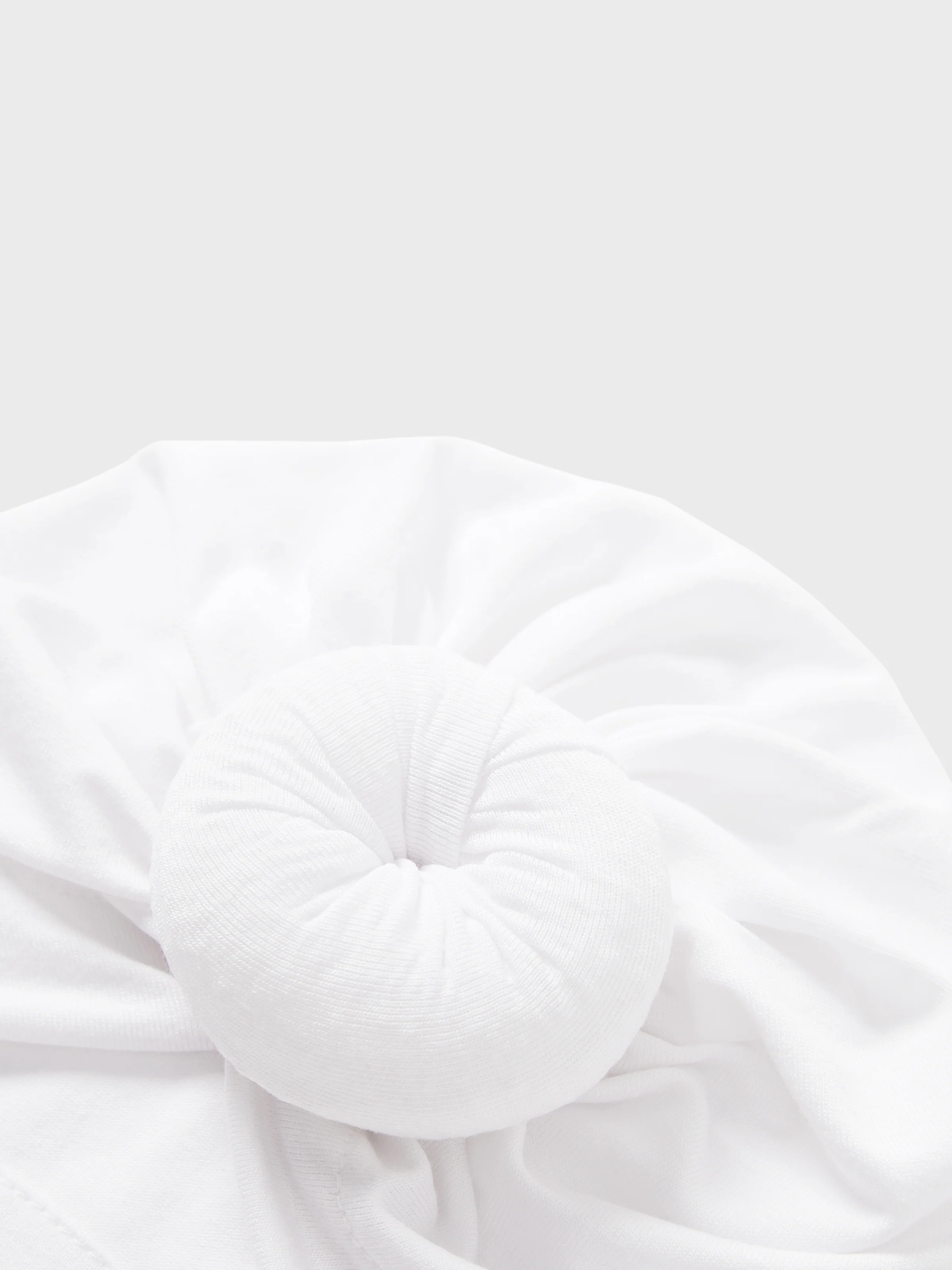 Baby / Toddler Sweet Solid Knot Newborn Hat White - Image 2