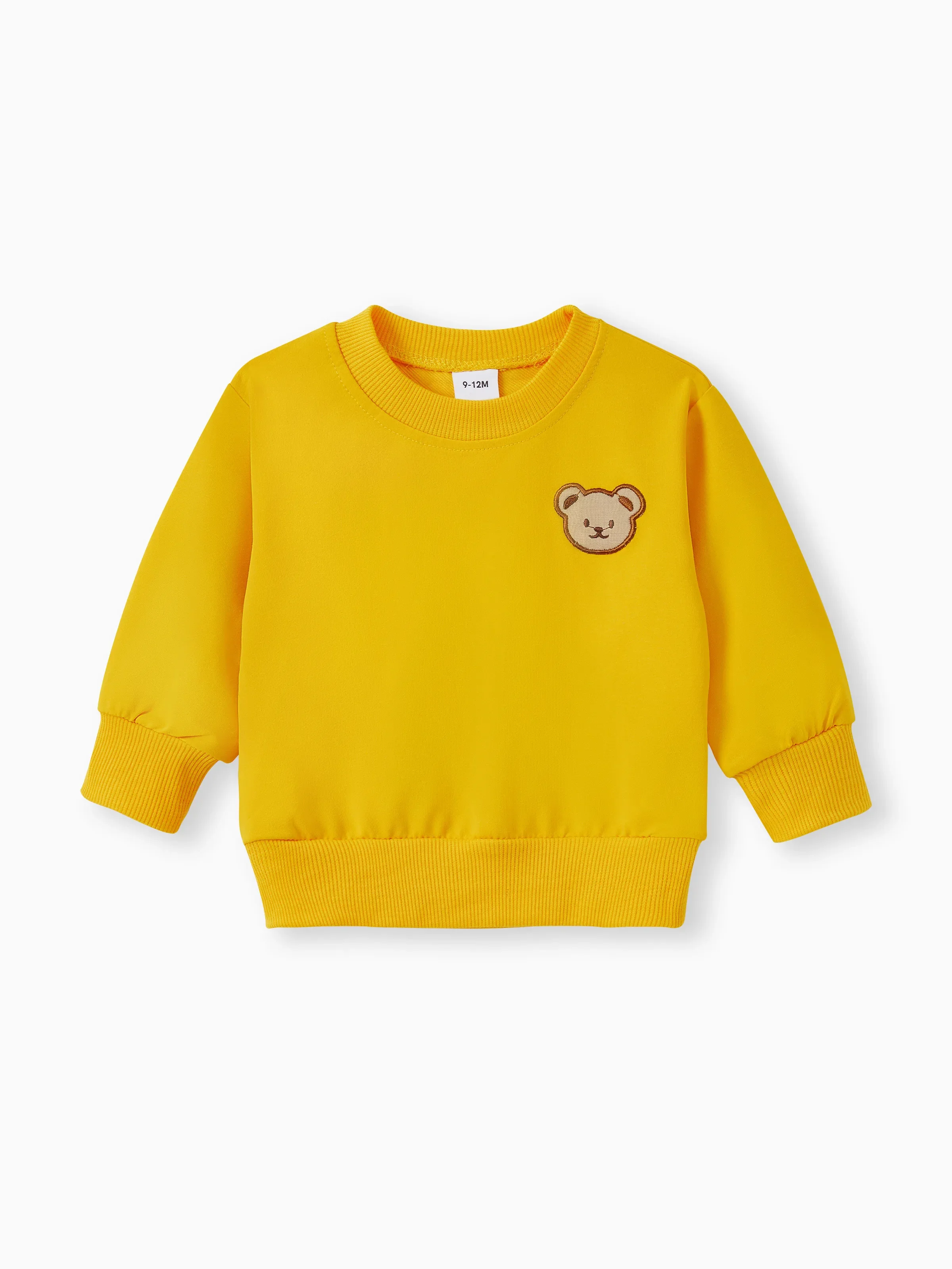 Baby/Toddler Girl/Boy Clothes 2pcs Bear Style Sweatshirt and Pants Set Yellow - Image 2