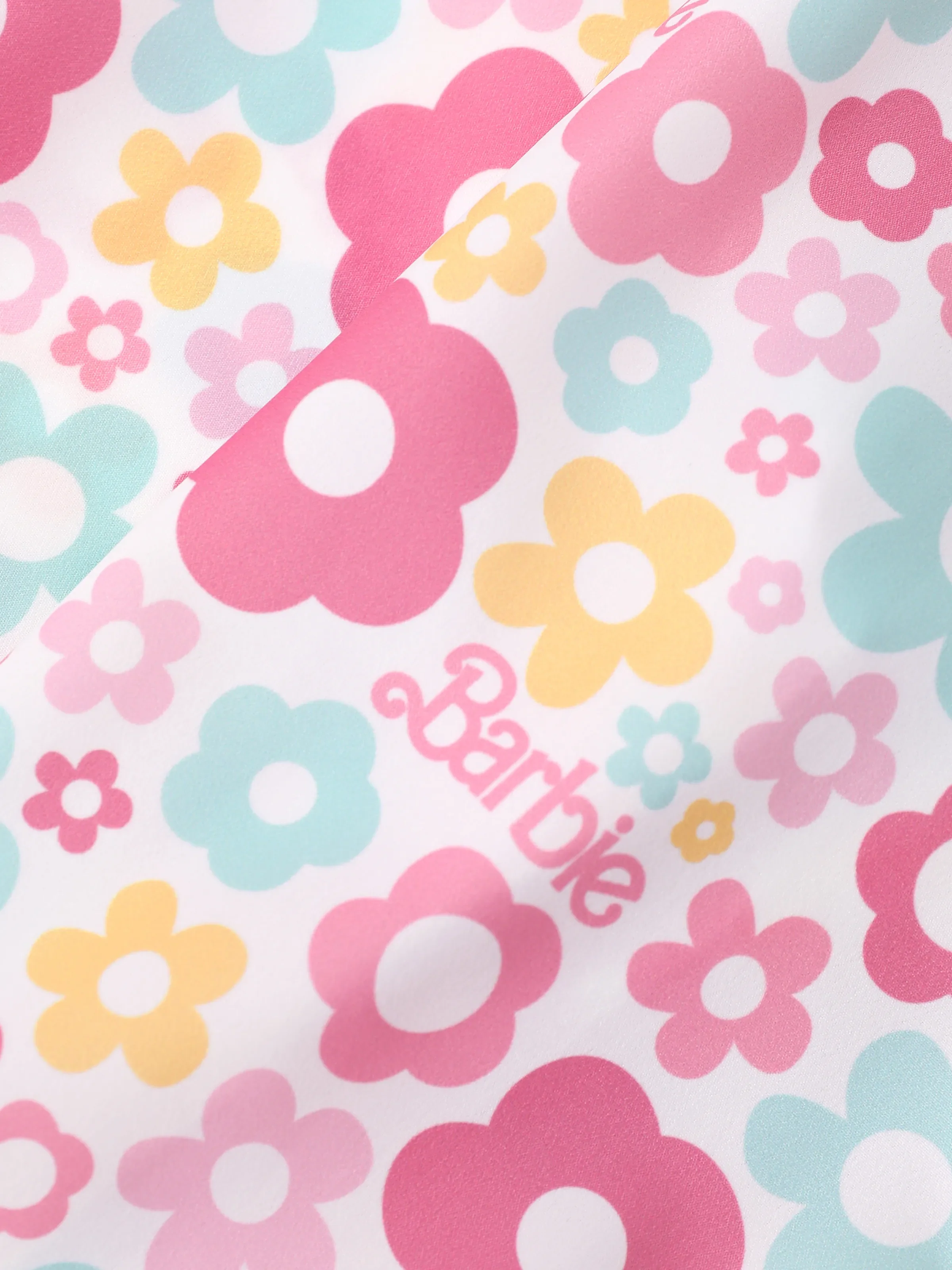Barbie Baby Girl 2pcs Cotton Flutter Sleeve Romper and Printed Pants Sets Light Pink - Image 2