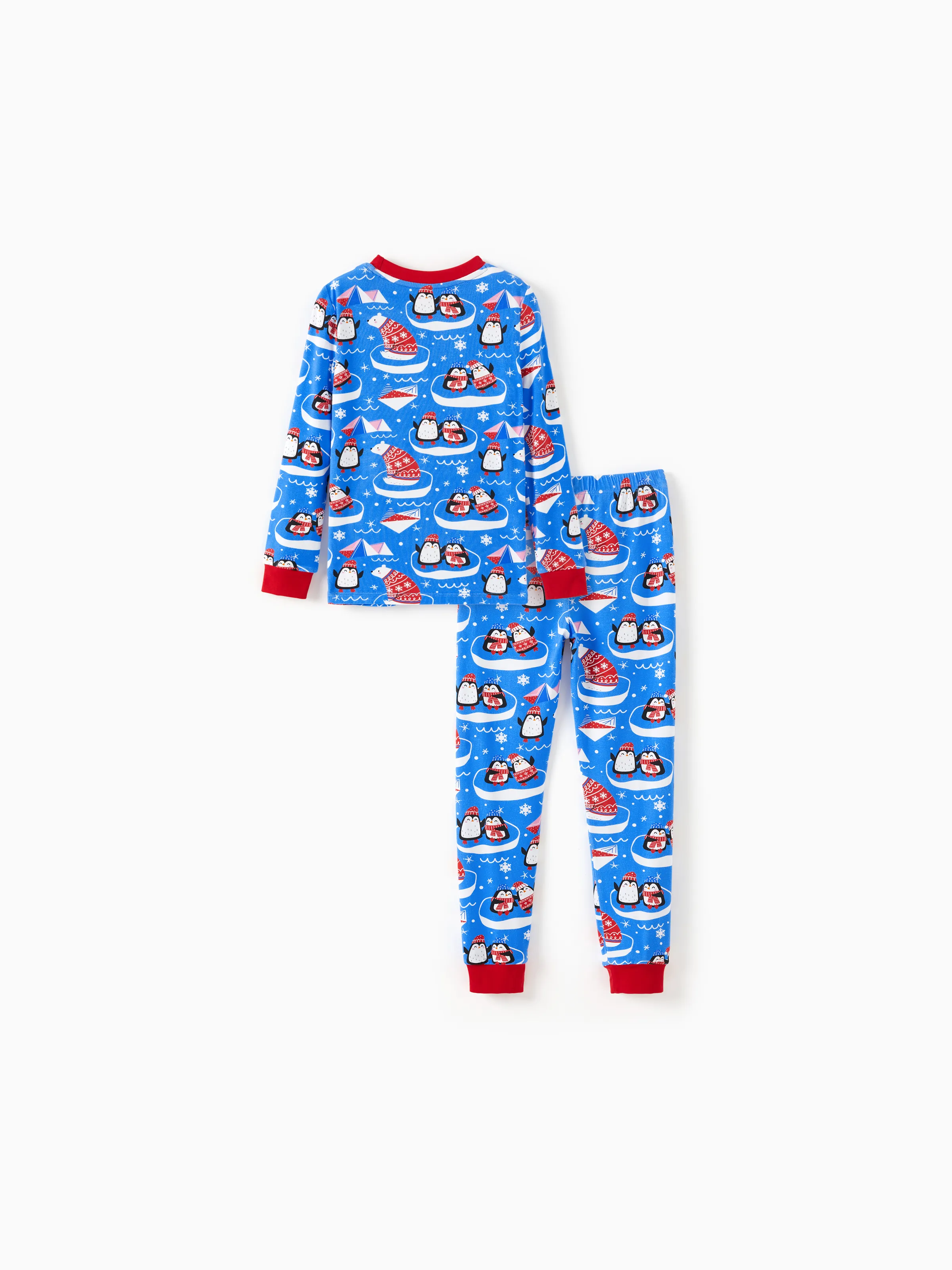 Christmas / Halloween Pajamas 2-piece Bamboo Pajamas Set With Playful Print for Toddler / Kids ( Snug-Fitting) Light Blue - Image 7