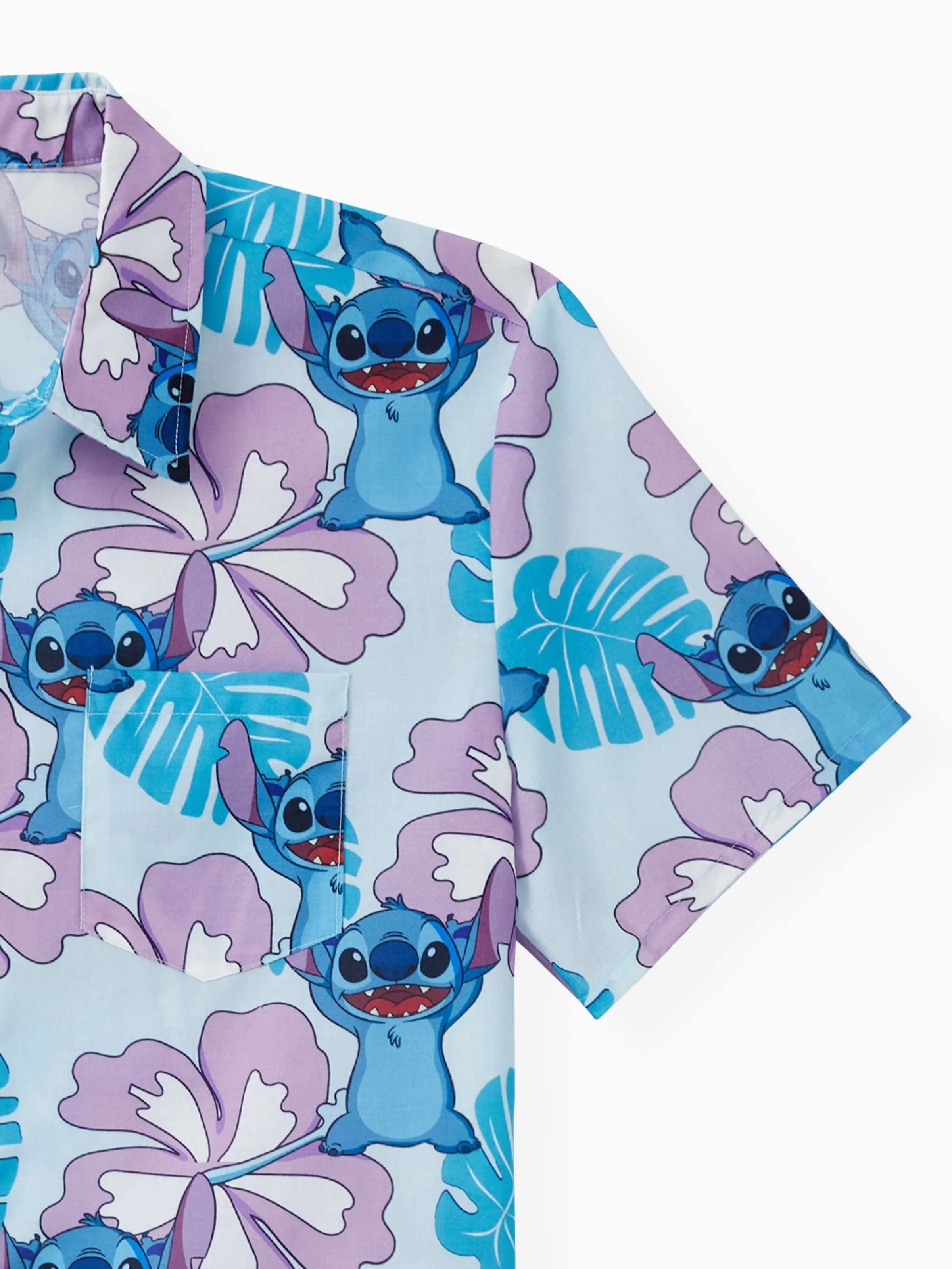 Disney Stitch Daddy and Me Family Matching Naia™ Stitch and Hawaii Style Floral Print Sleeveless Dress/Onesie／Shirt Multi-color - Image 5