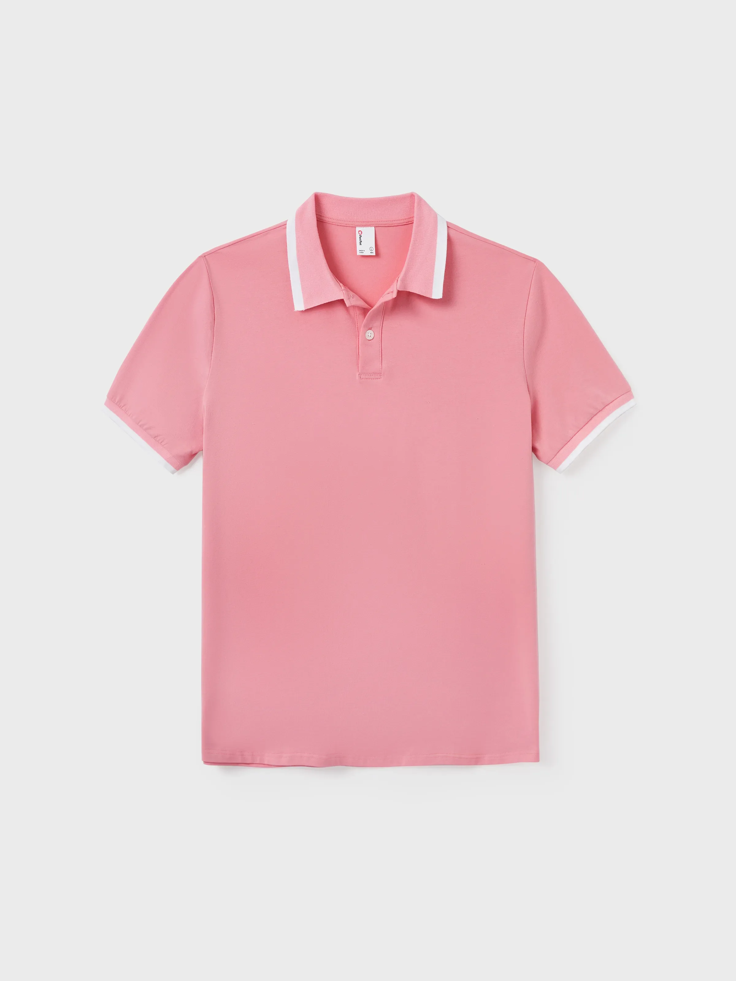 Daddy and Me Family Matching Outfits Set Solid Color Short-sleeve Polo Collar Shirt or Flower Print Hollow out Dress Pink - Image 3
