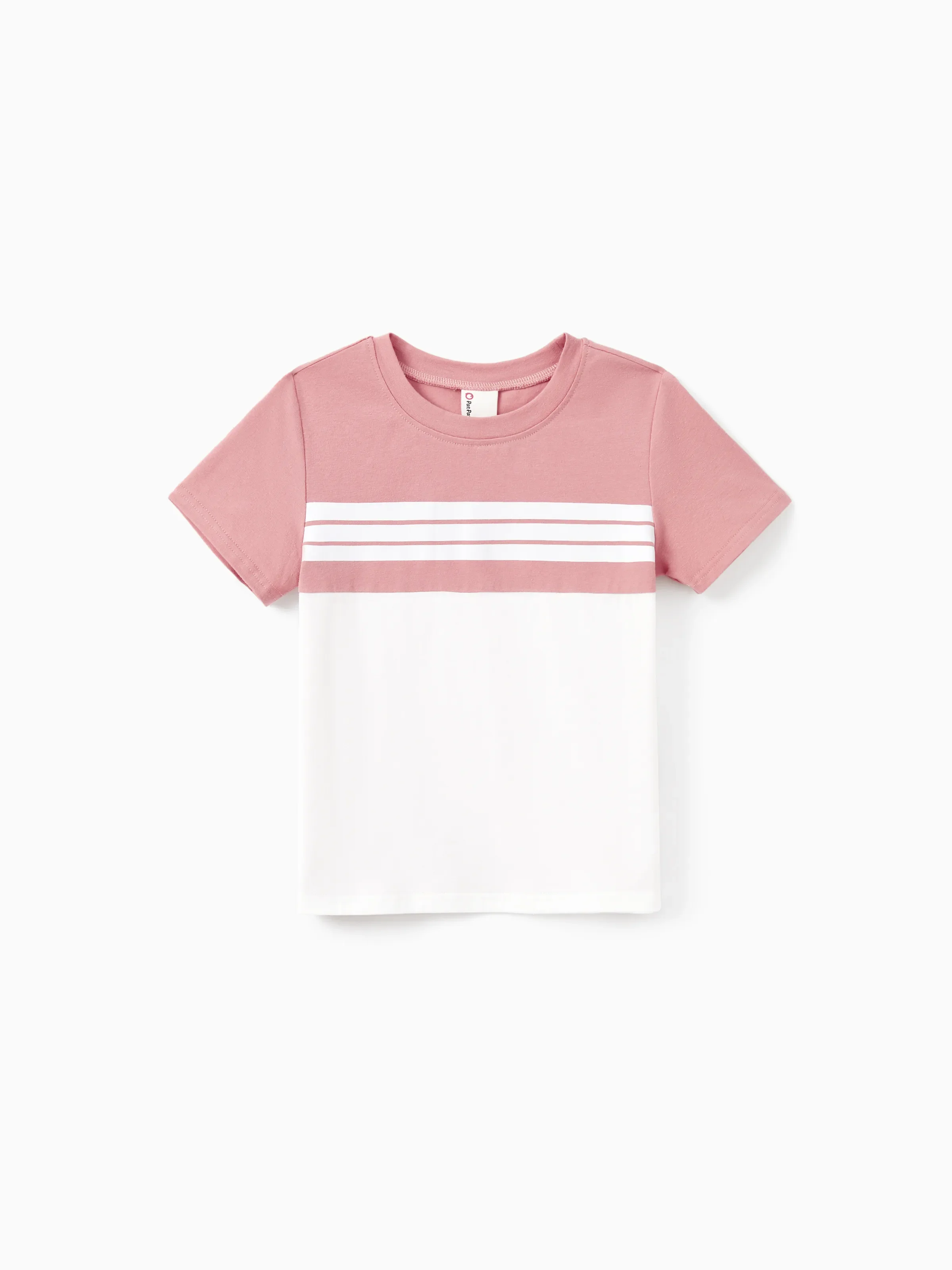 Daddy & Son Blue Cotton Colorblock Tee Shirt Set Pink - Image 8