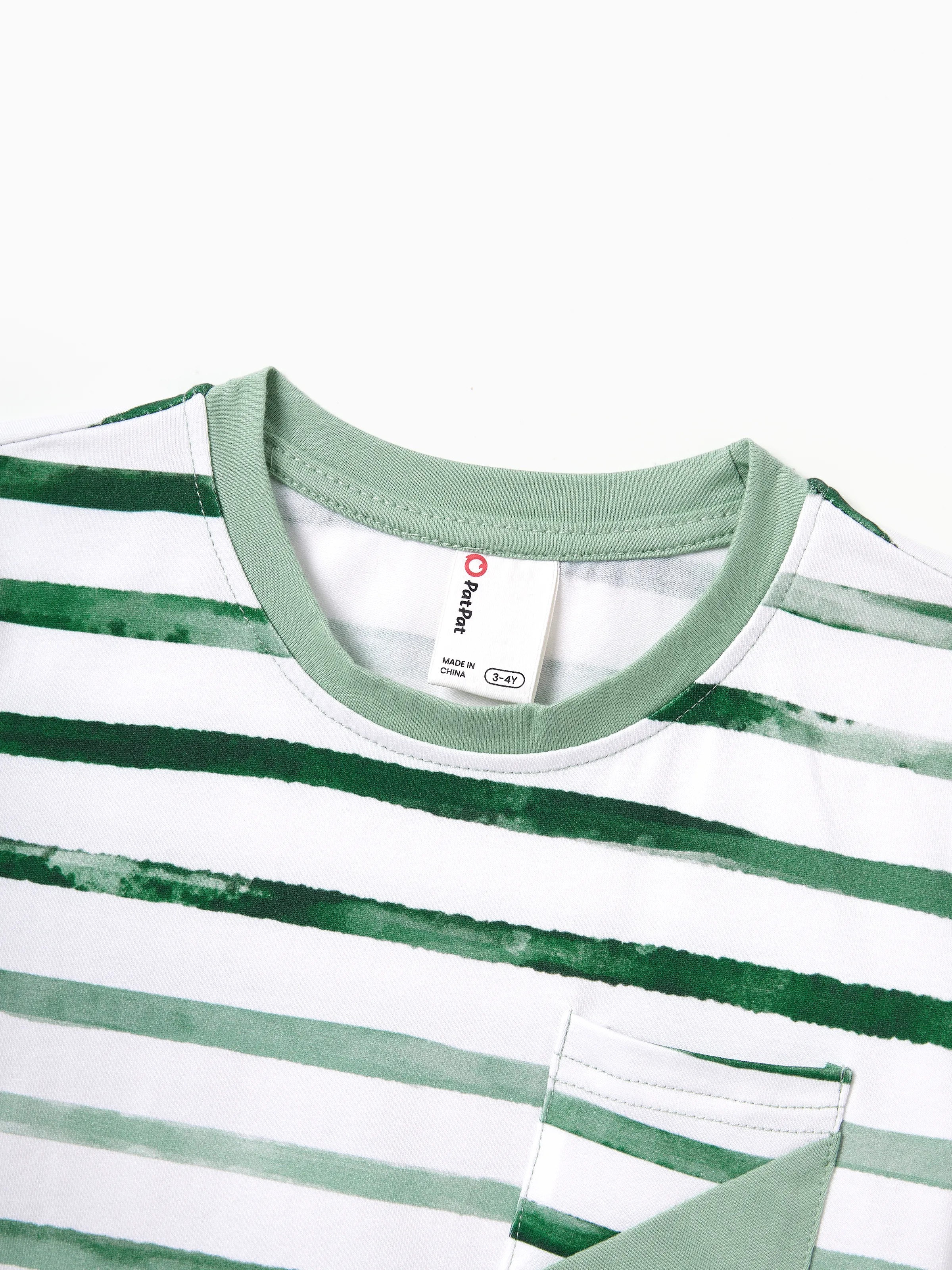 Daddy & Son Cotton Outfits Set Green Striped T-Shirt and Dress Set for Dad, Mom, Kids & Baby, Perfect for Summer Family Outings & Photos Green - Image 15