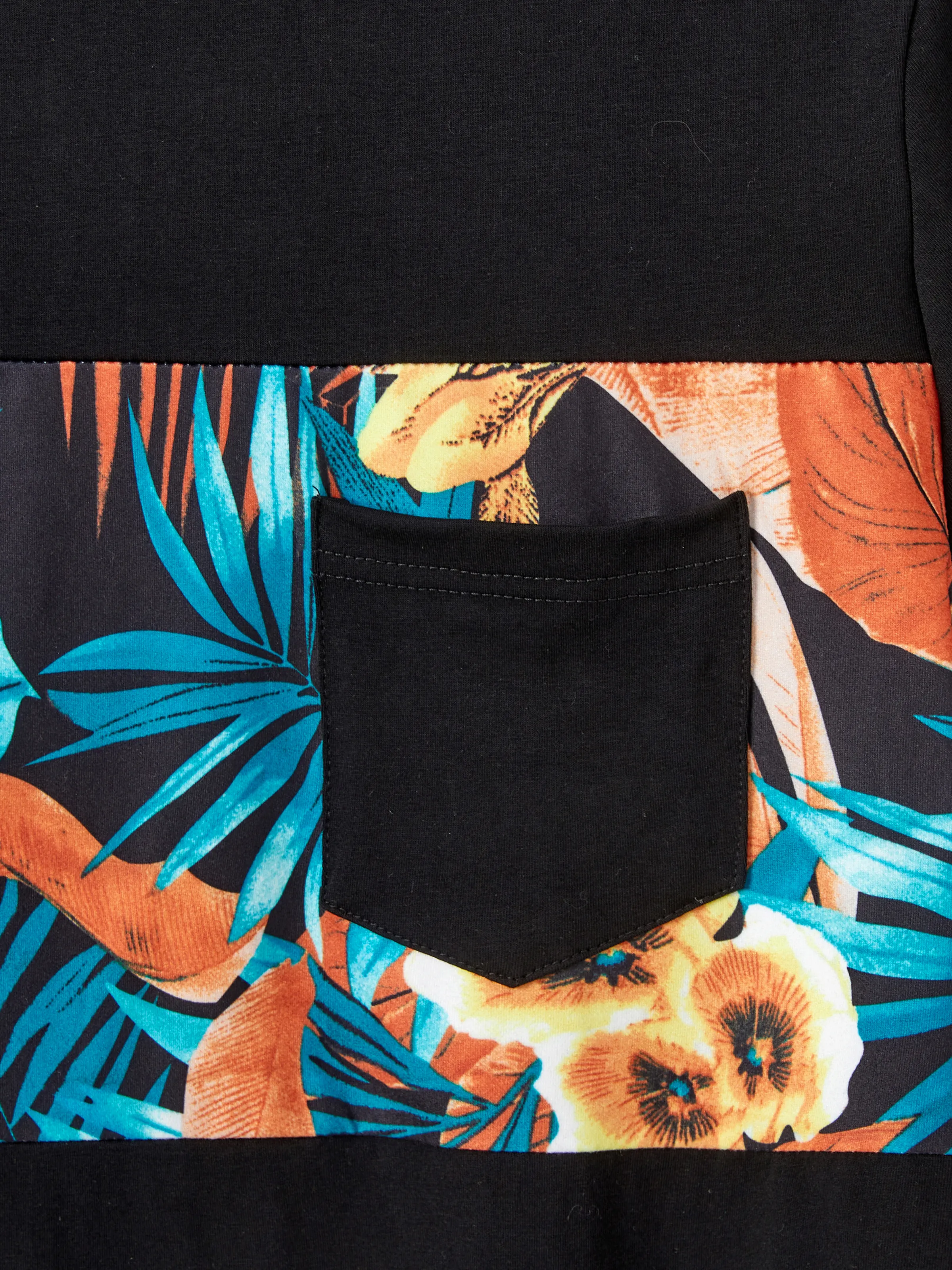 Daddy & Son Floral Panel T-shirt Sets Black - Image 6