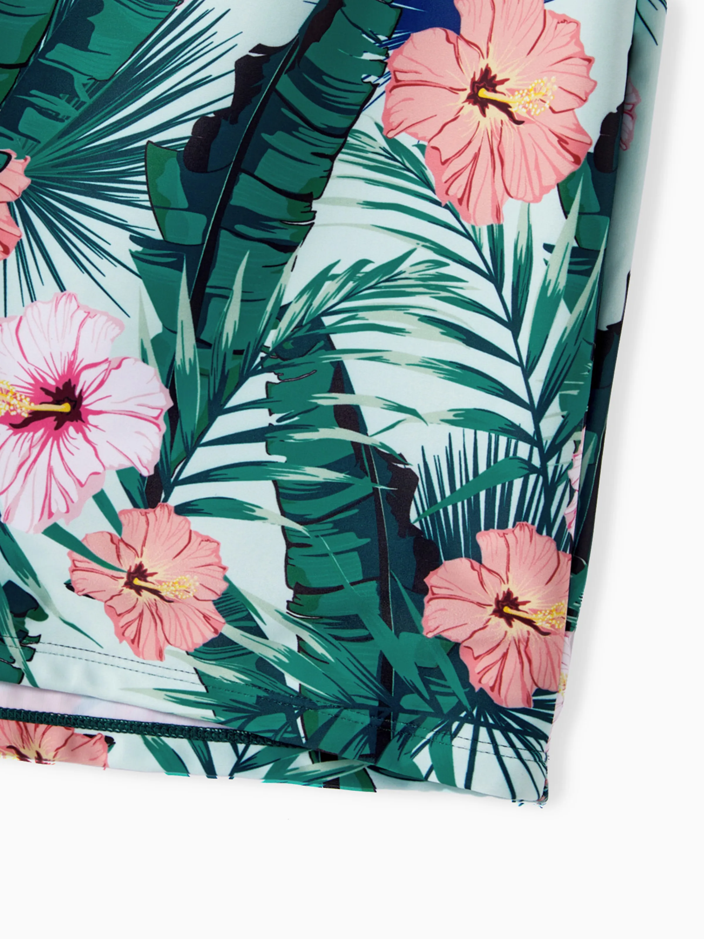 Daddy & Son Plant Print Swim Trunks Green - Image 11