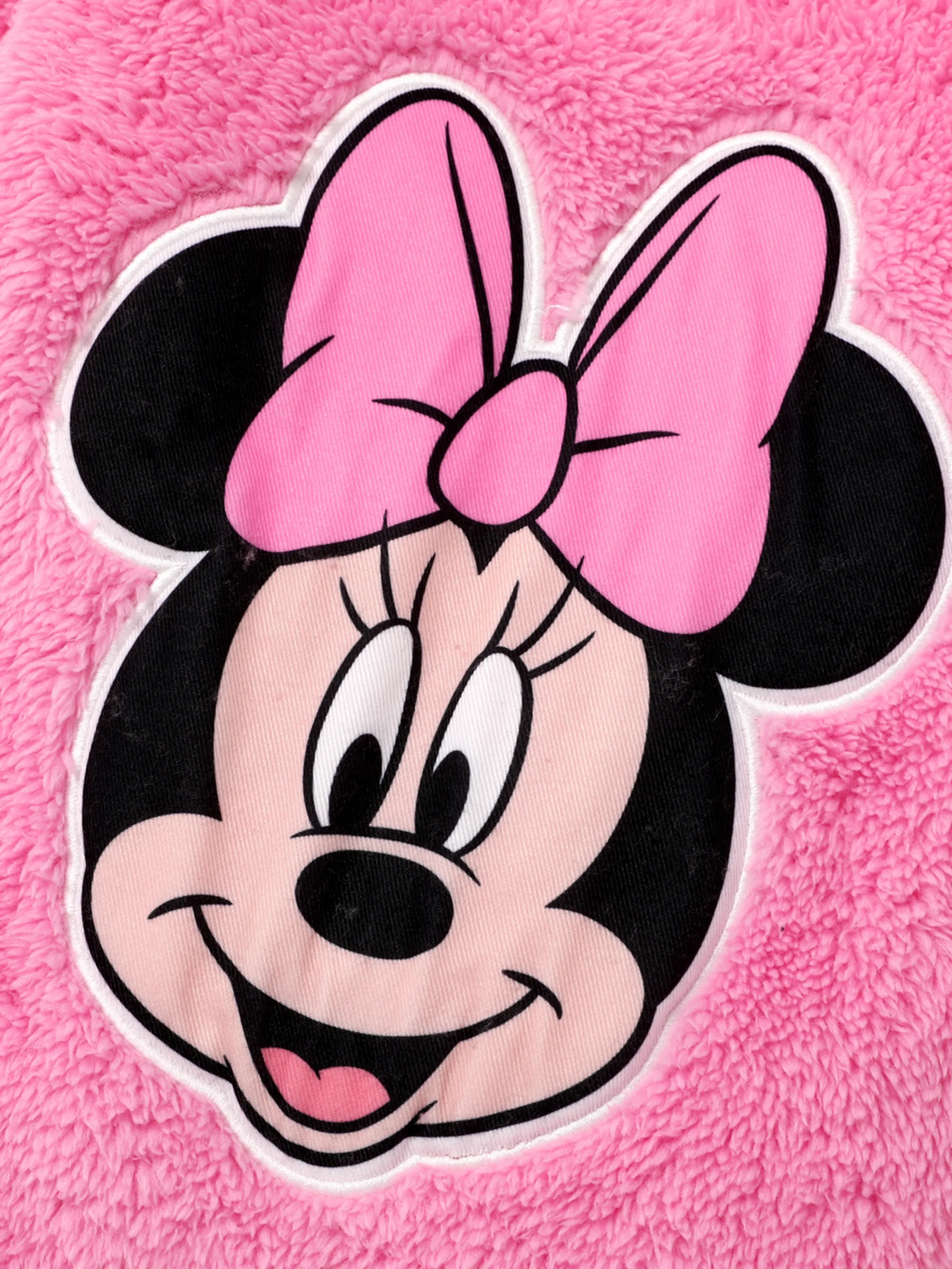 Disney Mickey and Friends Baby Girl Furry Minnie Character Pattern 3D Ears Hooded Romper Pink - Image 2