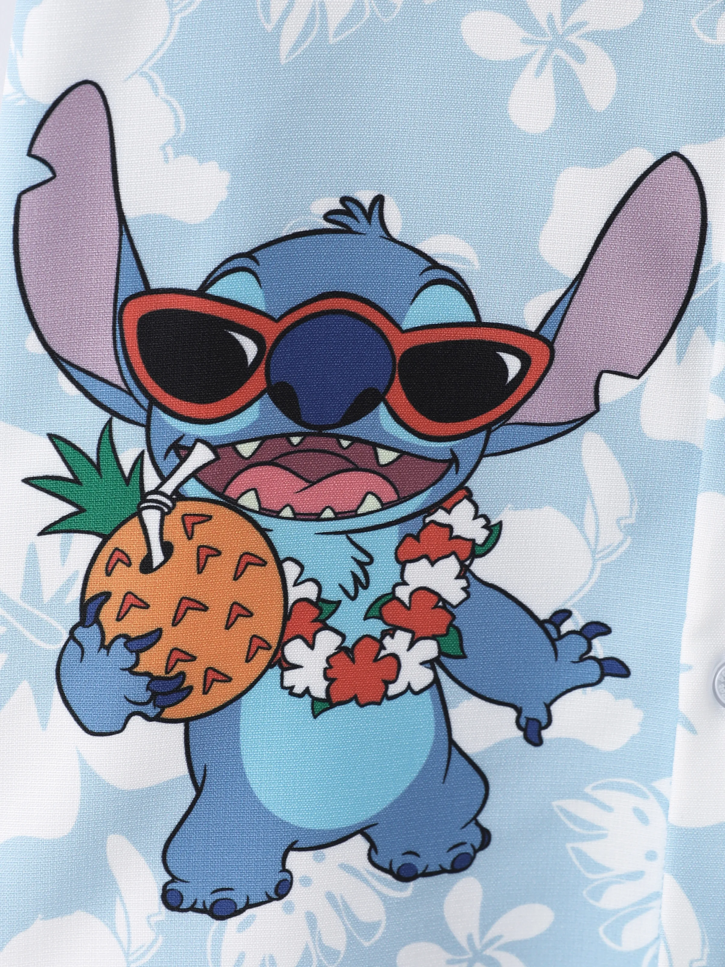 Disney Stitch Daddy & Son Tropical Floral Jumpsuit/ Dress/ Shirt Light Blue - Image 15