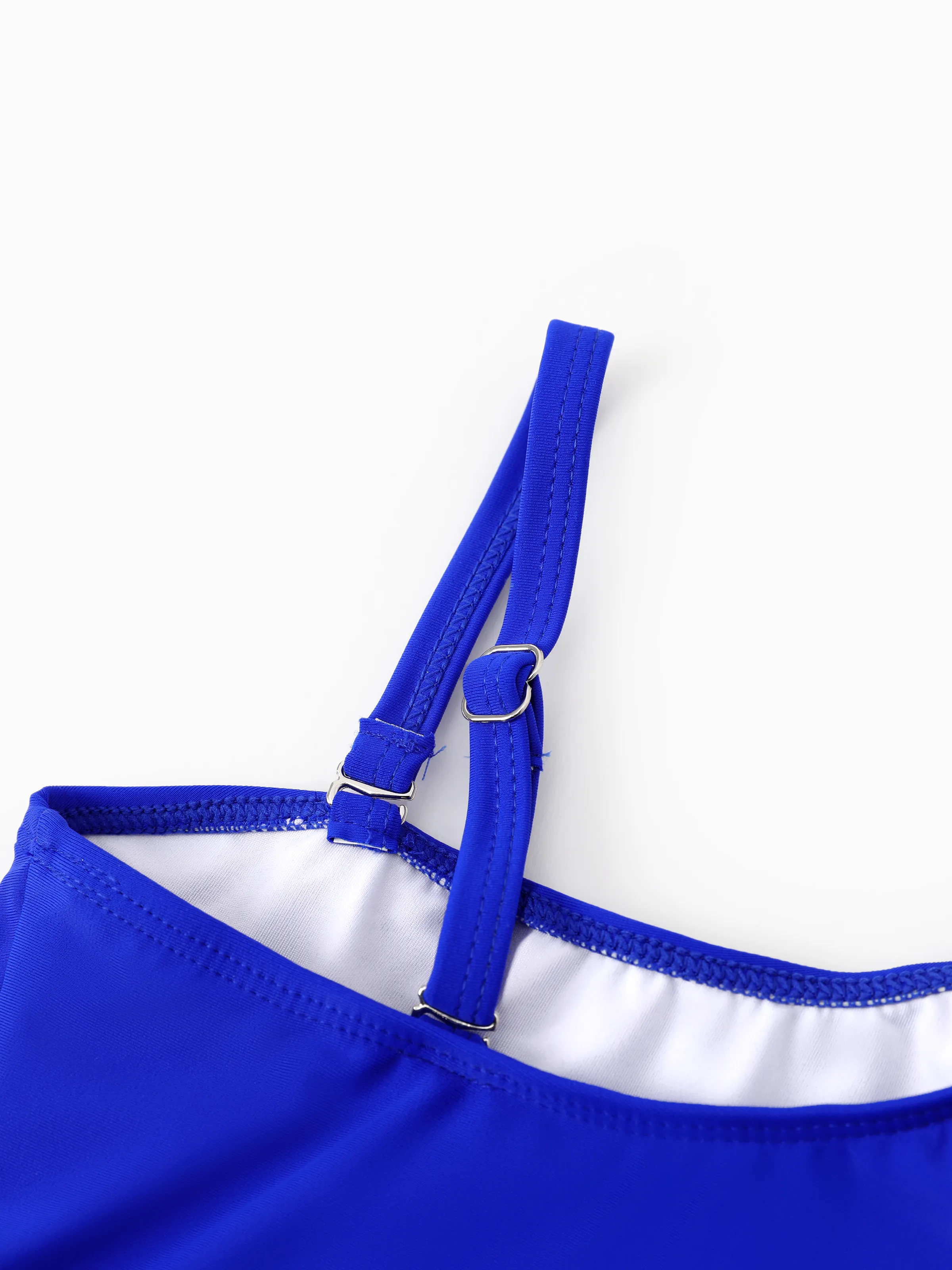 Family Matching Blue Drawstring Swim Trunks or Blue One-Piece Strap Swimsuit
Blue - Image 11