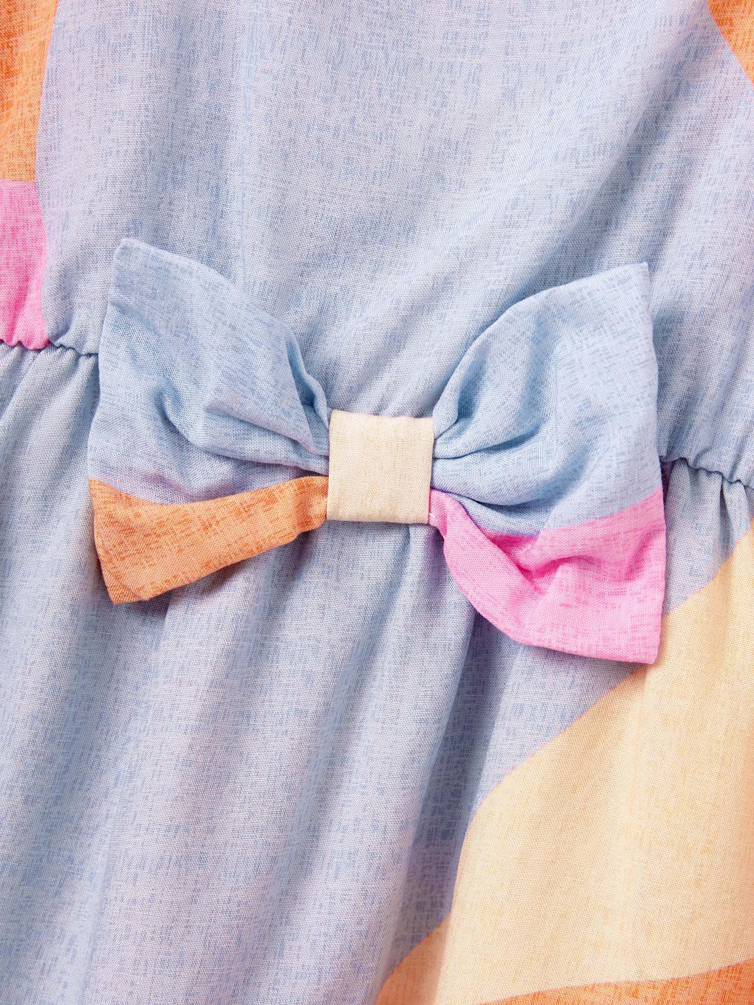 Family Matching Outfits Set Colorblock Sleeveless Strappy Dress or Short-sleeve T-shirt Multi-color - Image 21