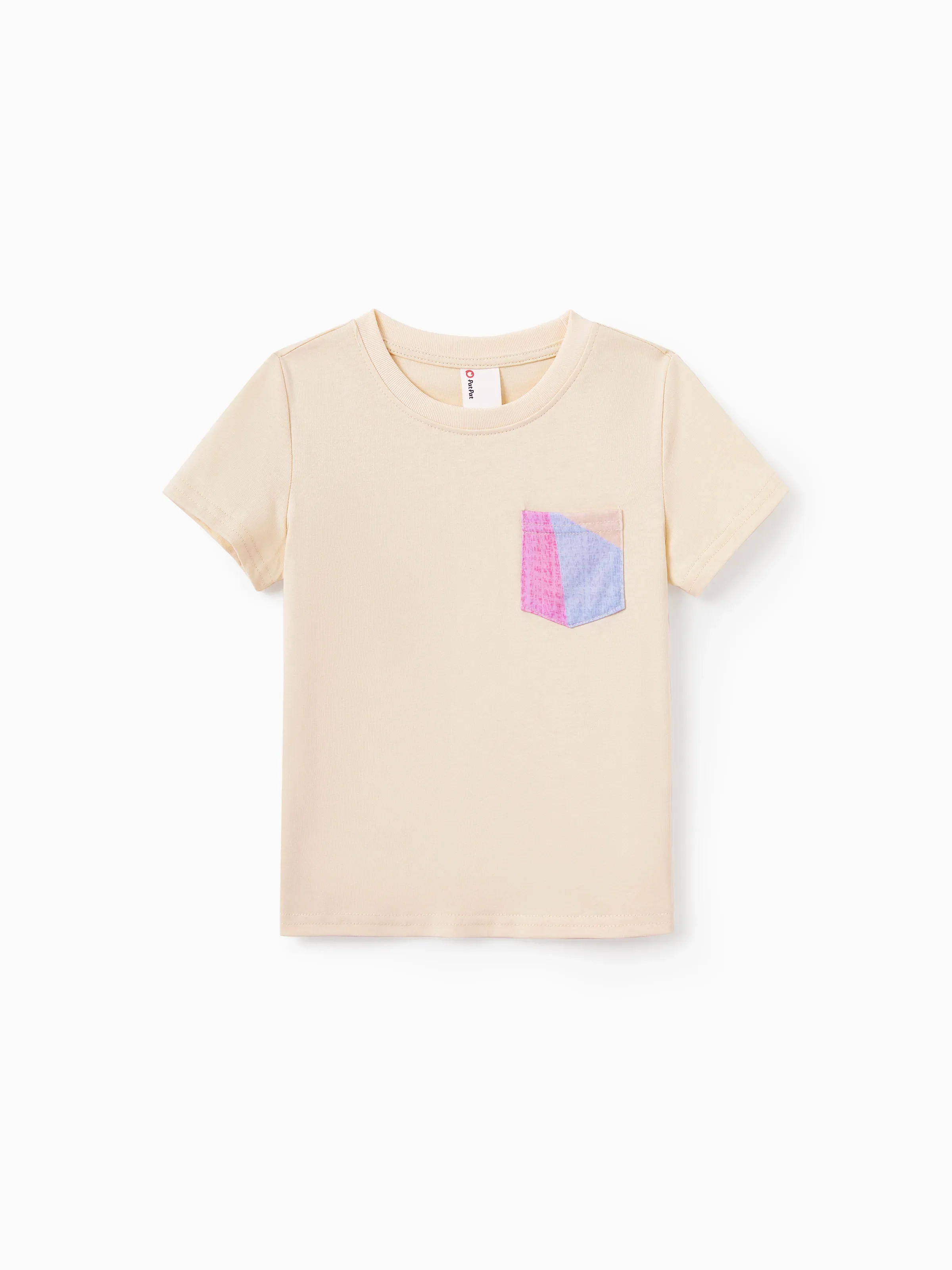 Family Matching Outfits Set Colorblock Sleeveless Strappy Dress or Short-sleeve T-shirt Multi-color - Image 24