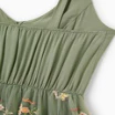 Family Matching Polo Collar Short-sleeve Shirt or V-neck Strappy Mesh Dress Green - Image 11