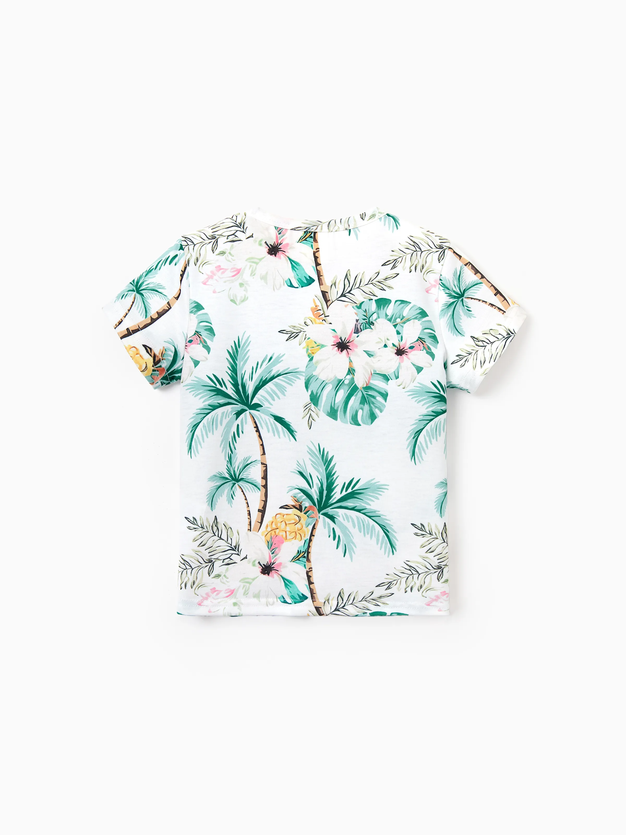Family Matching Tropical Print Outfits Mommy & Me Tank Dress & Dad/Kids Cotton T-Shirt Set
Green - Image 25