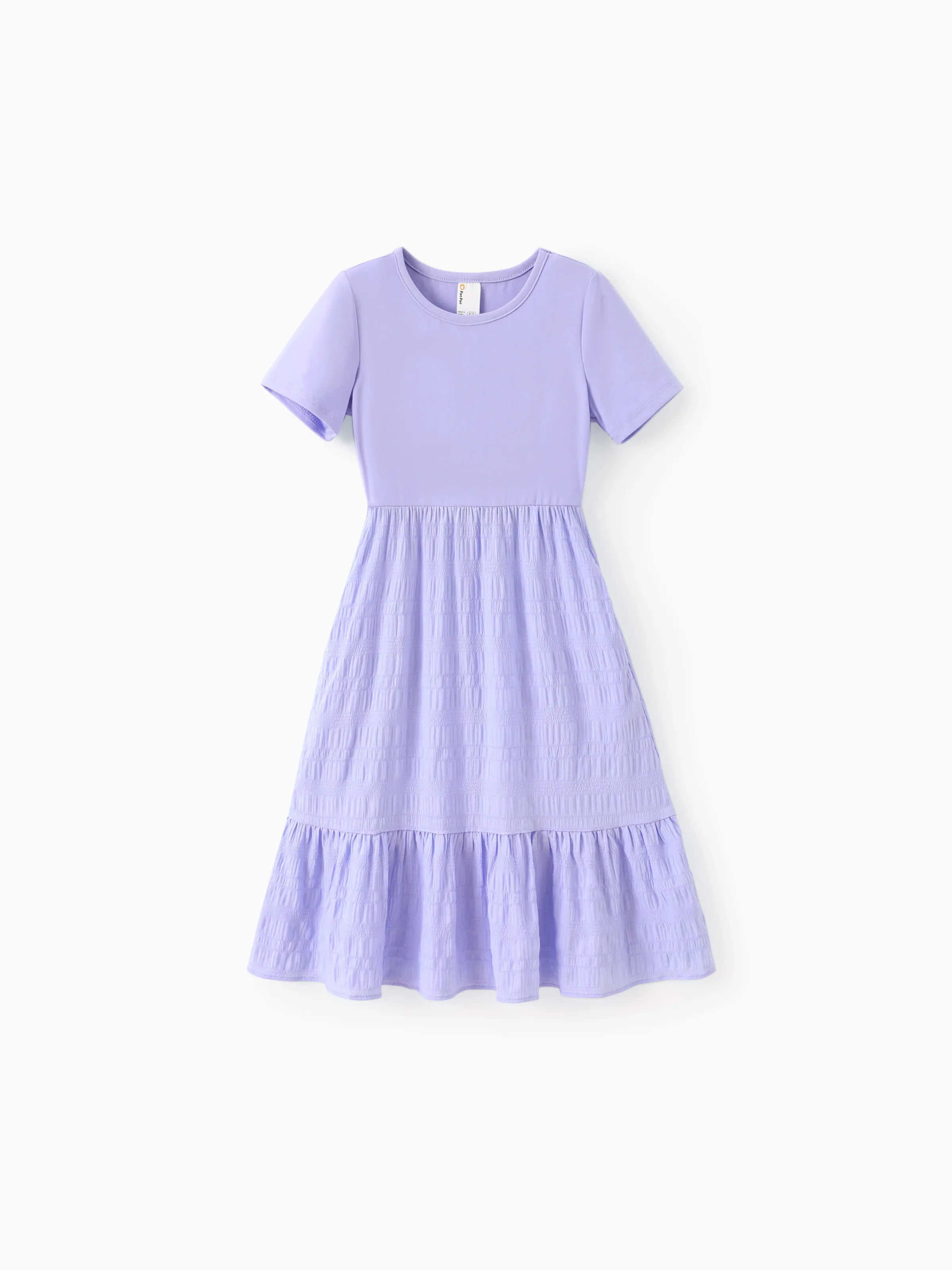 Kid Girl Ruffled Boho Casual Maxi Dress with Pockets Purple - Image 2