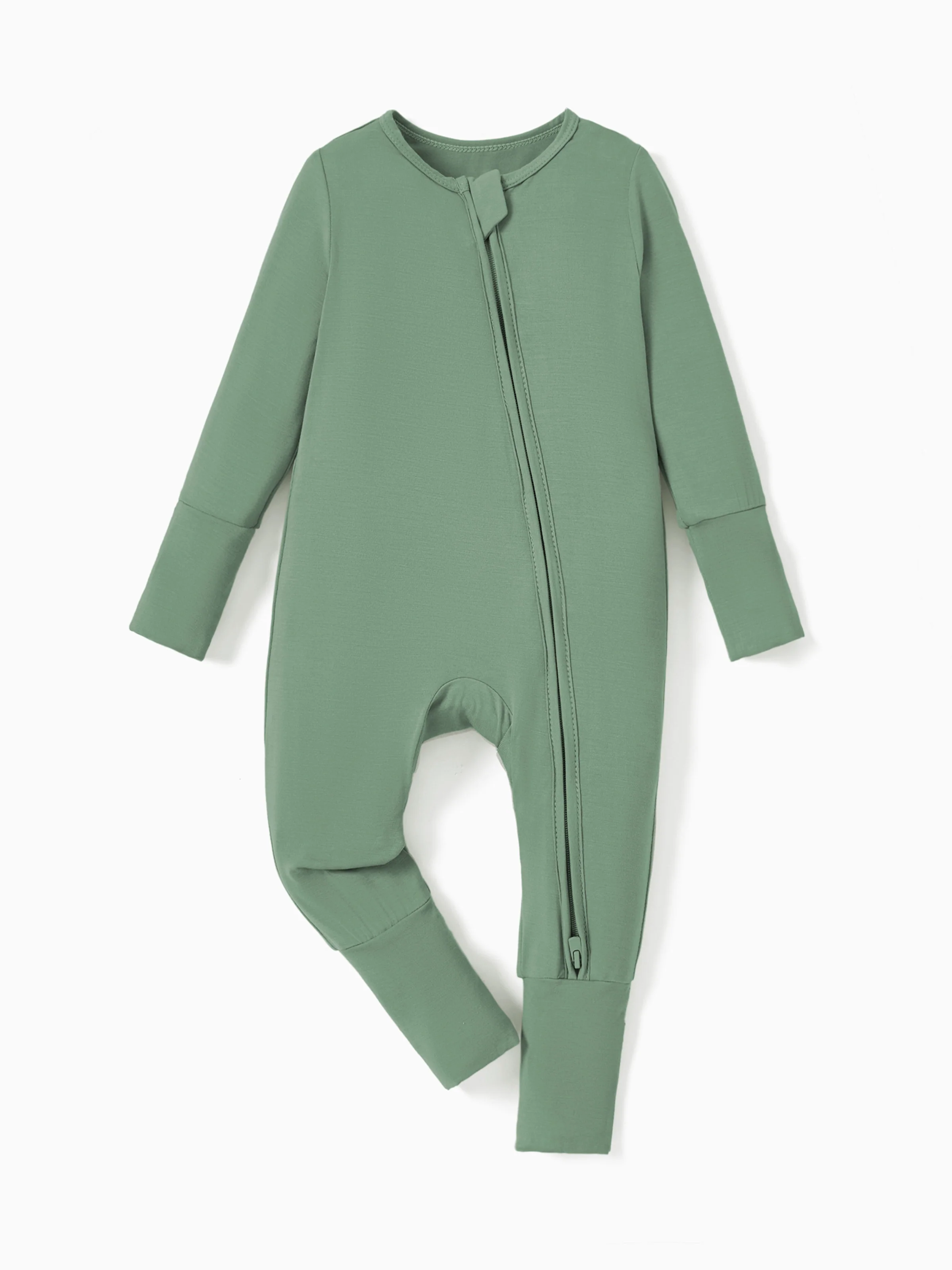 Kids Baby / Girl Bamboo Pajamas With Childlike Print (Snug-Fitting) Dark Green