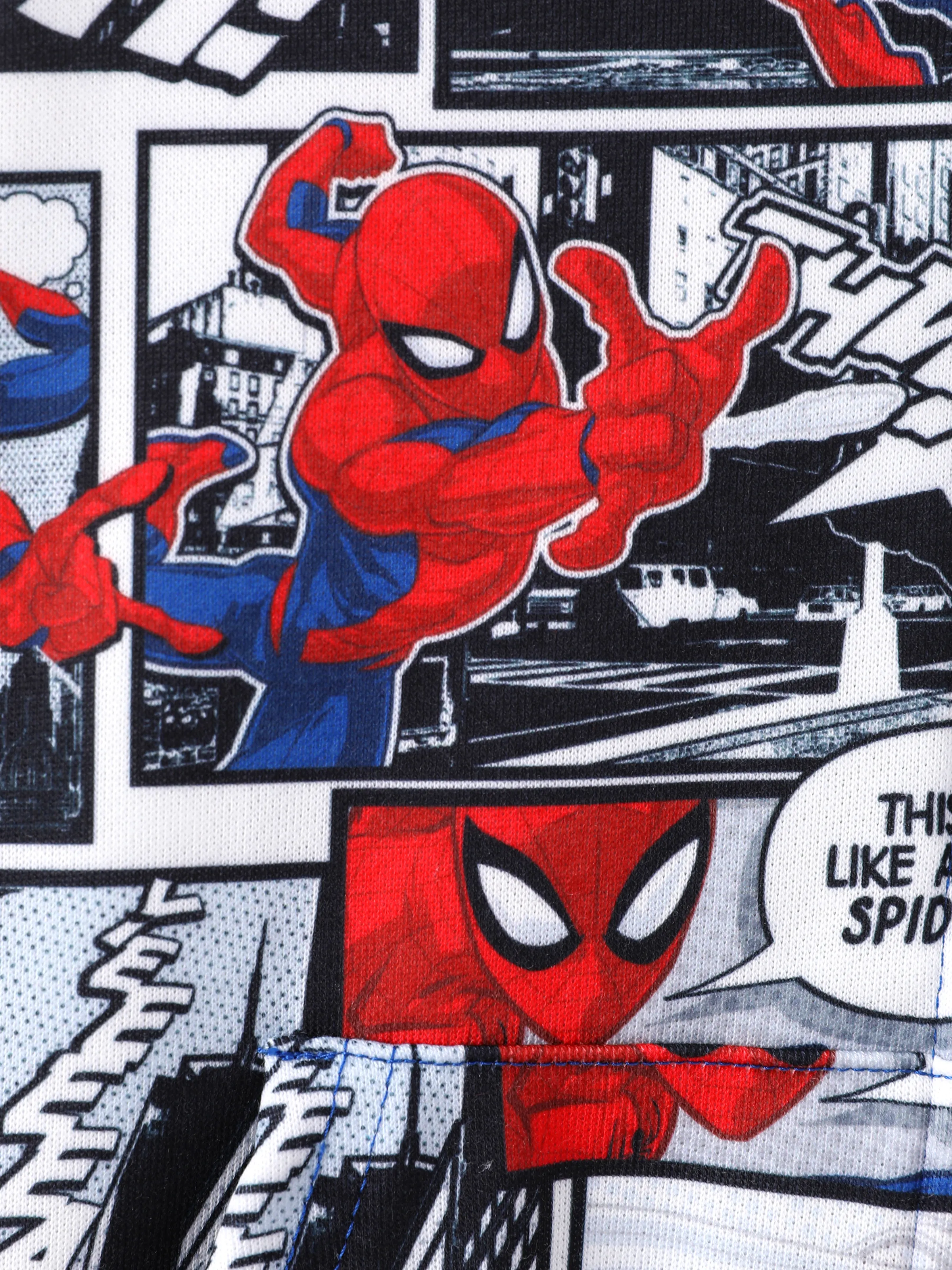 Marvel Toddler/Kids Boy Spider-Man Zipper Kangaroo Pocket hooded Jacket Blue - Image 2