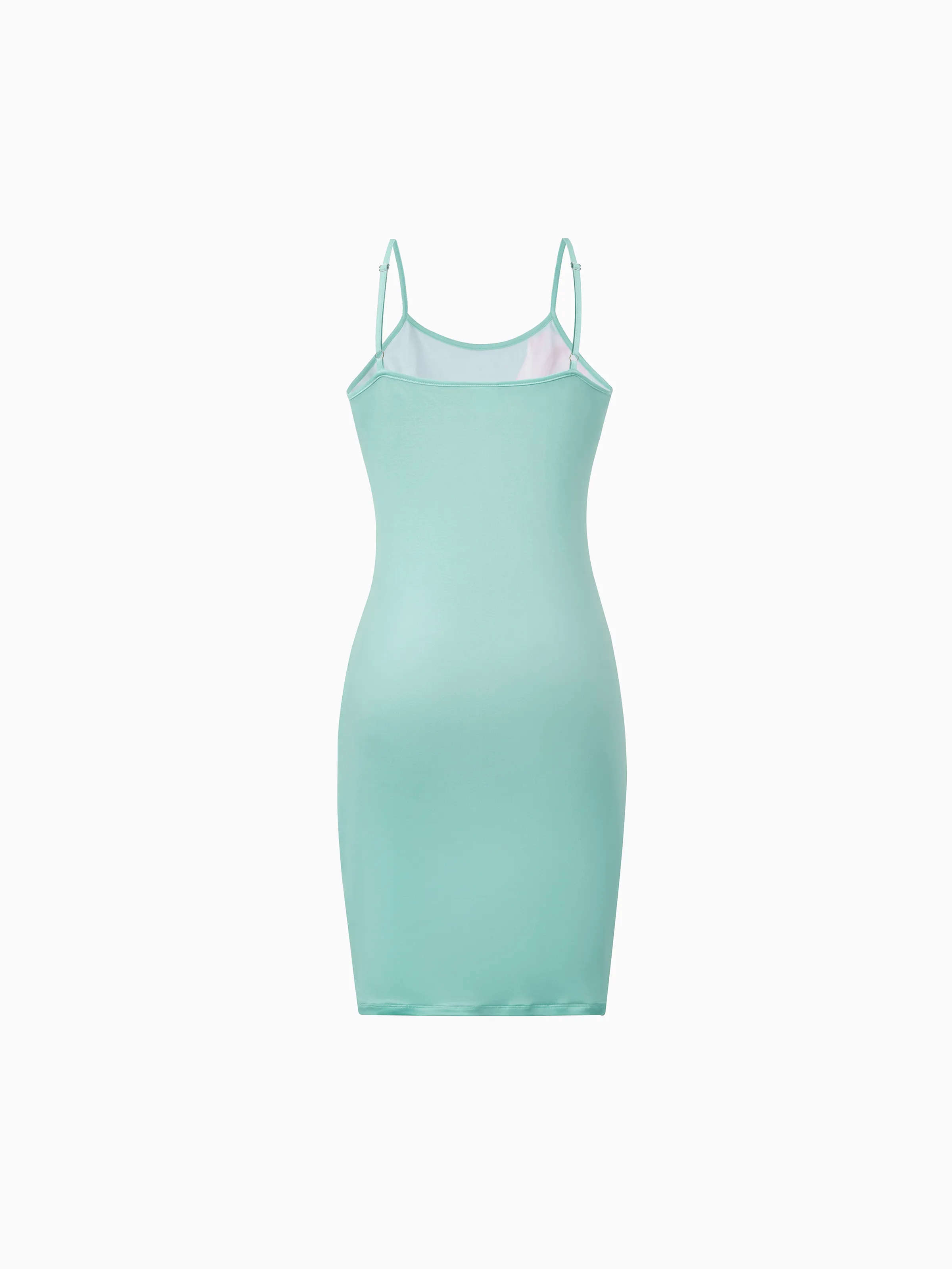 Mommy and Me Casual Flower Print Sleeveless Strappy Dresses Light Green - Image 3