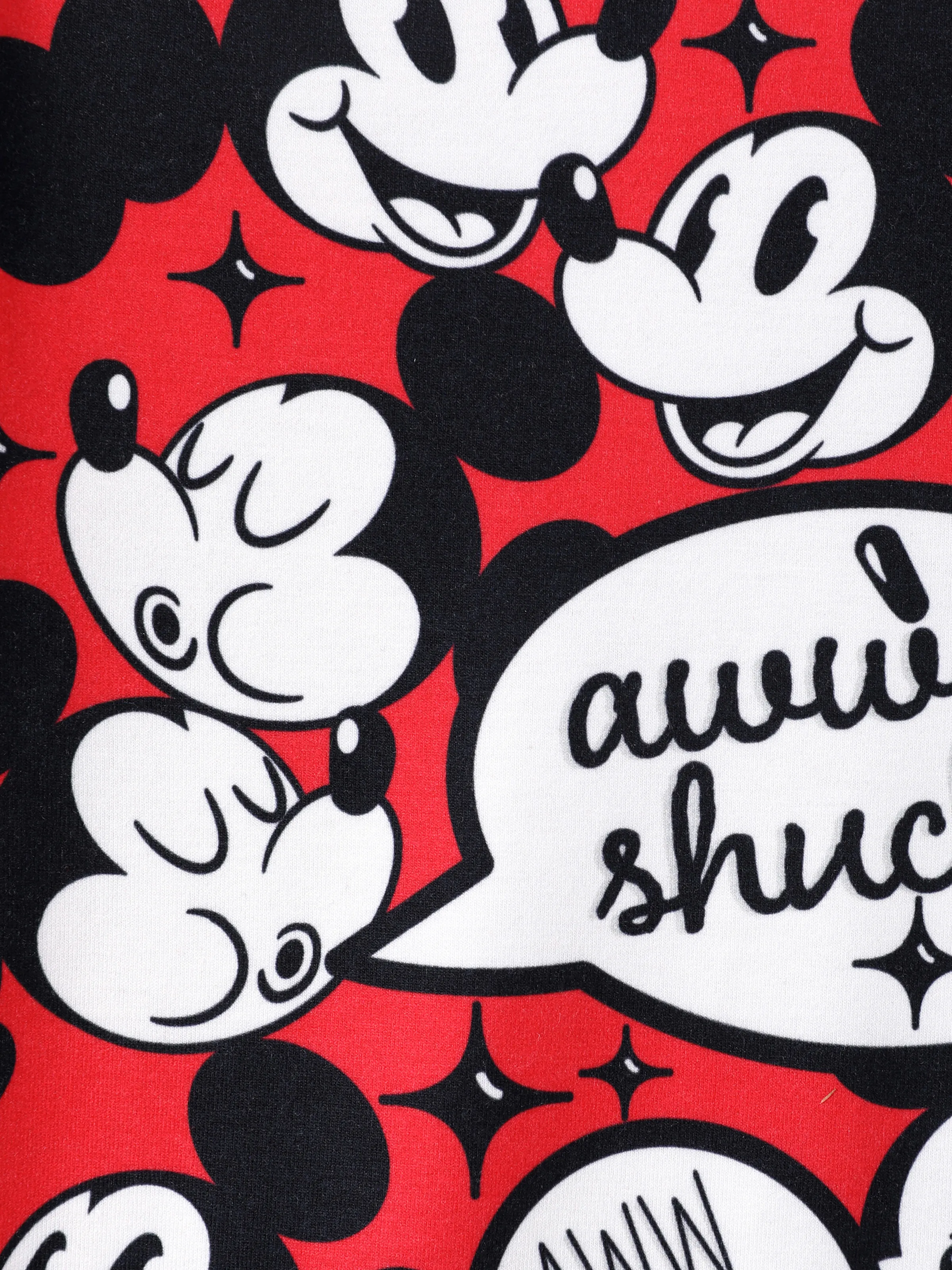 Disney Mickey and Friends Mommy and Me Family matching 1pc Mickey Mouse Graffiti Cotton T-shirt or Colorblock Dress with Built-in Shorts & Pockets or Naia™ Allover Romper Red - Image 6
