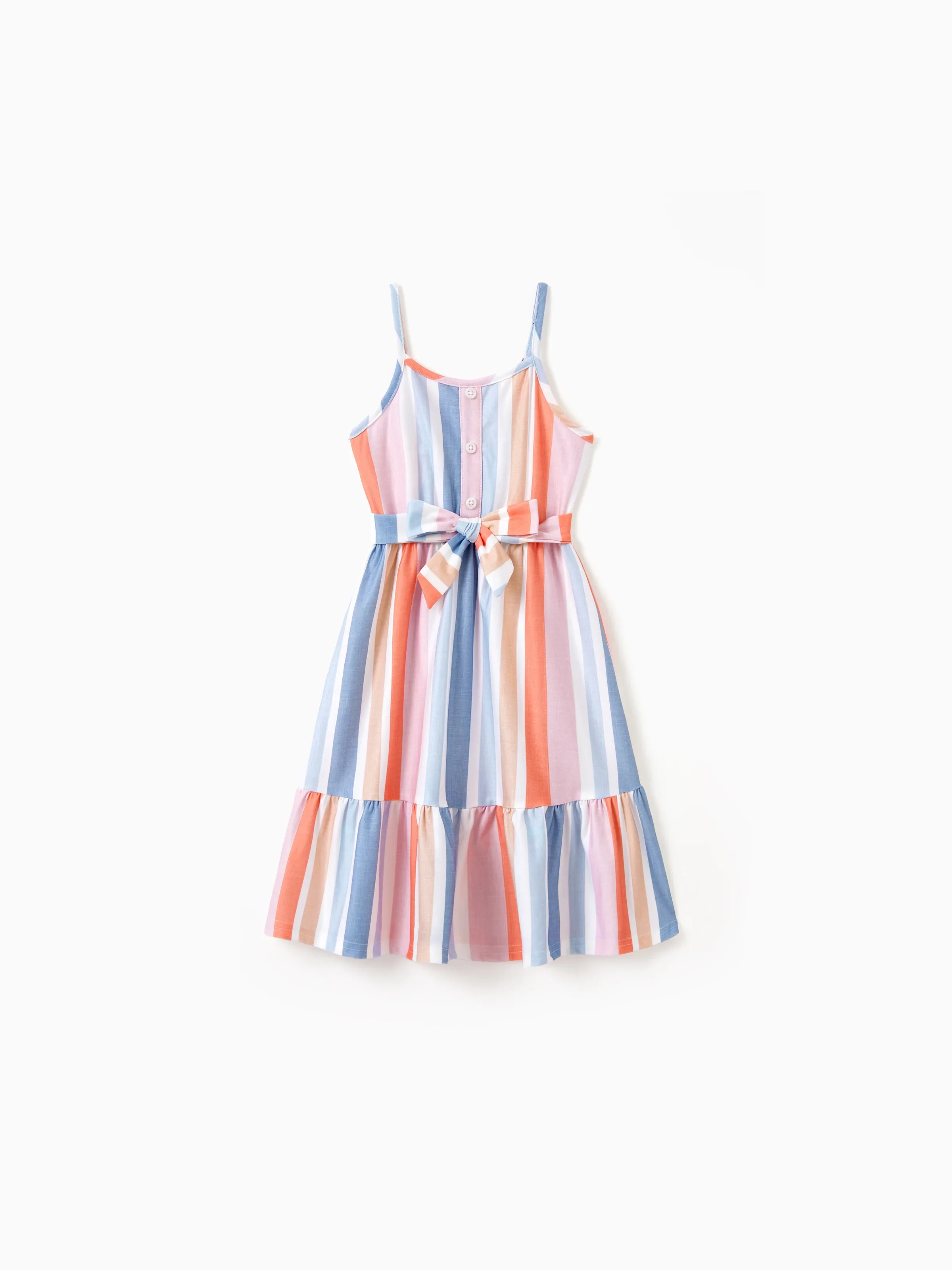 Mommy and Me Family Matching Blue Short-sleeve Tee or Colorful Stripe Camisole Dress Multi-color - Image 10