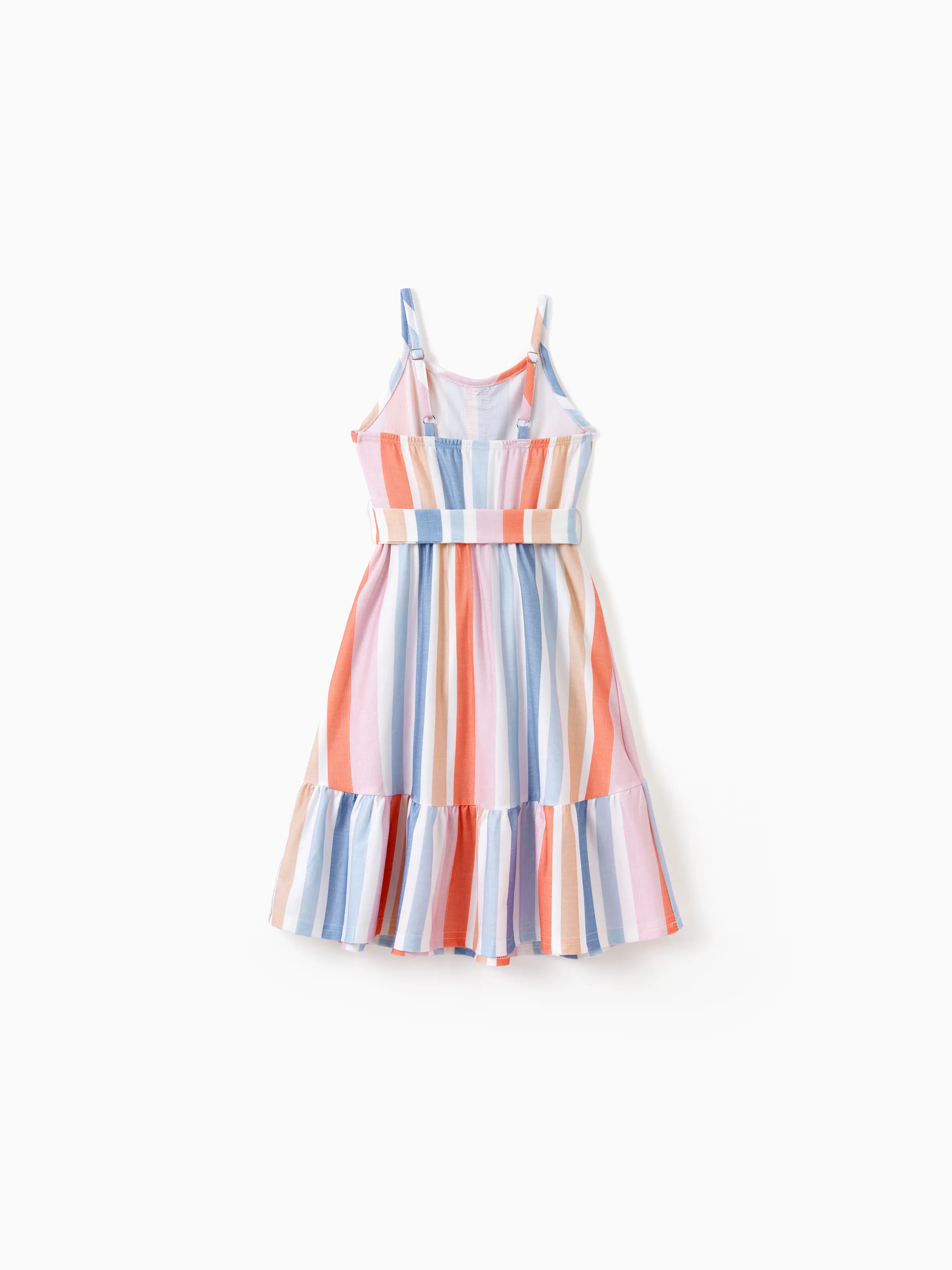 Mommy and Me Family Matching Blue Short-sleeve Tee or Colorful Stripe Camisole Dress Multi-color - Image 11