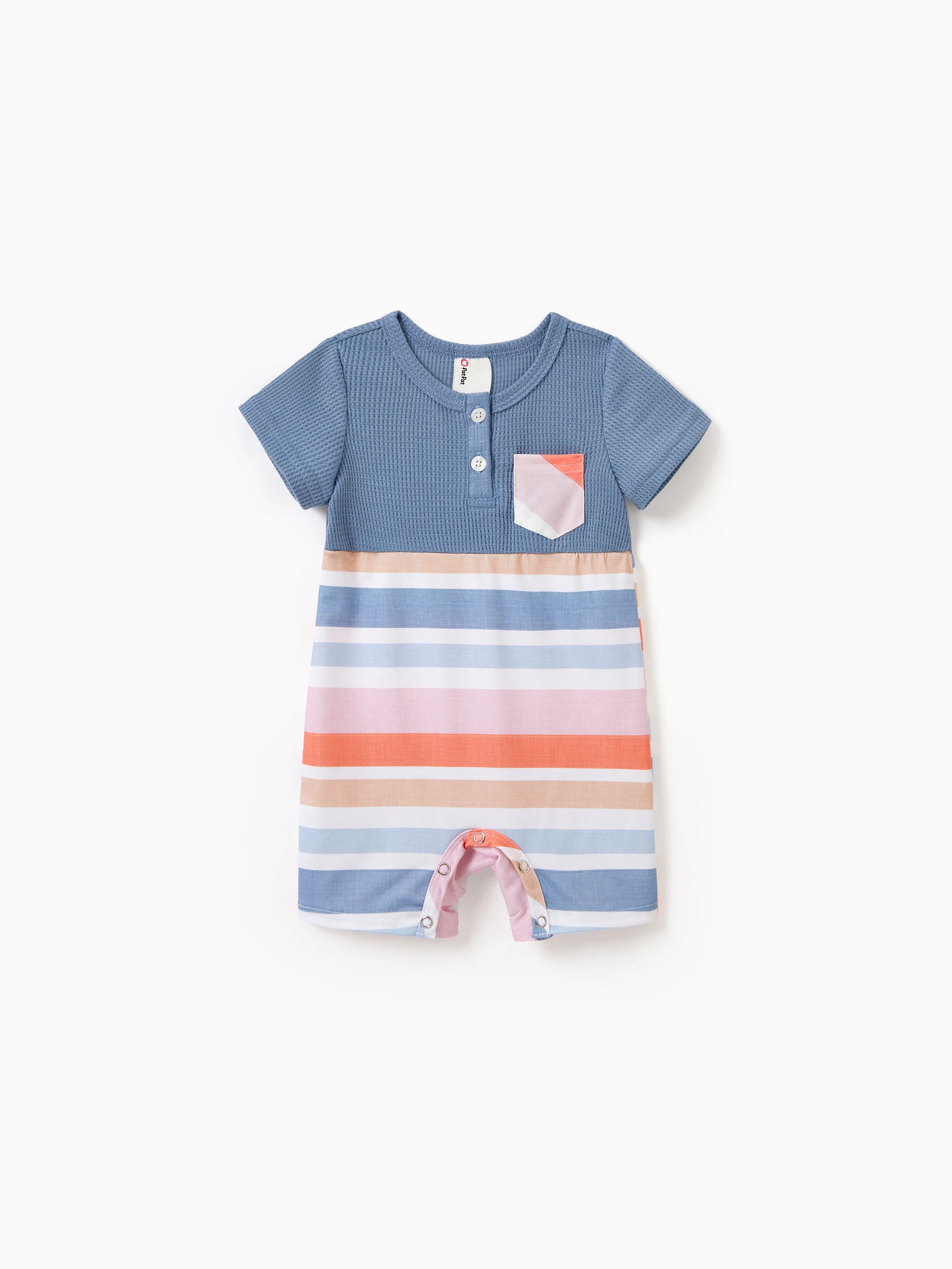 Mommy and Me Family Matching Blue Short-sleeve Tee or Colorful Stripe Camisole Dress Multi-color - Image 13