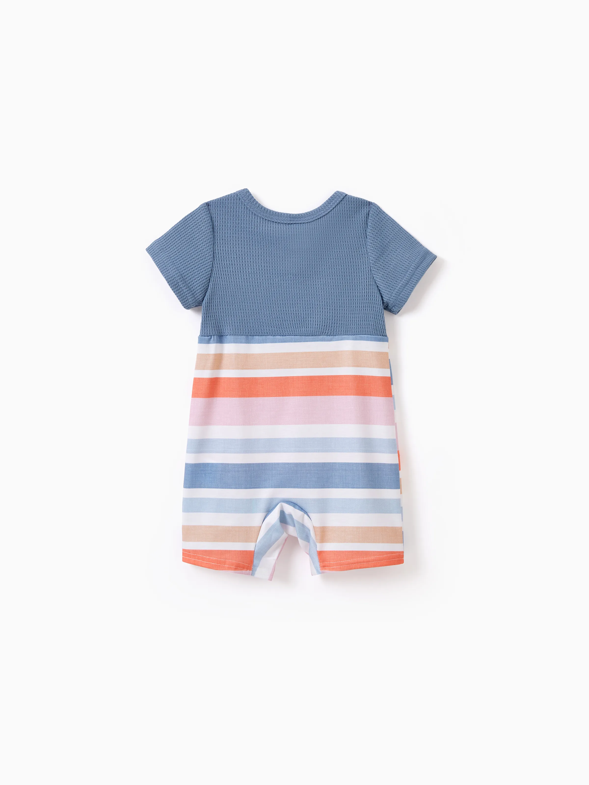 Mommy and Me Family Matching Blue Short-sleeve Tee or Colorful Stripe Camisole Dress Multi-color - Image 14