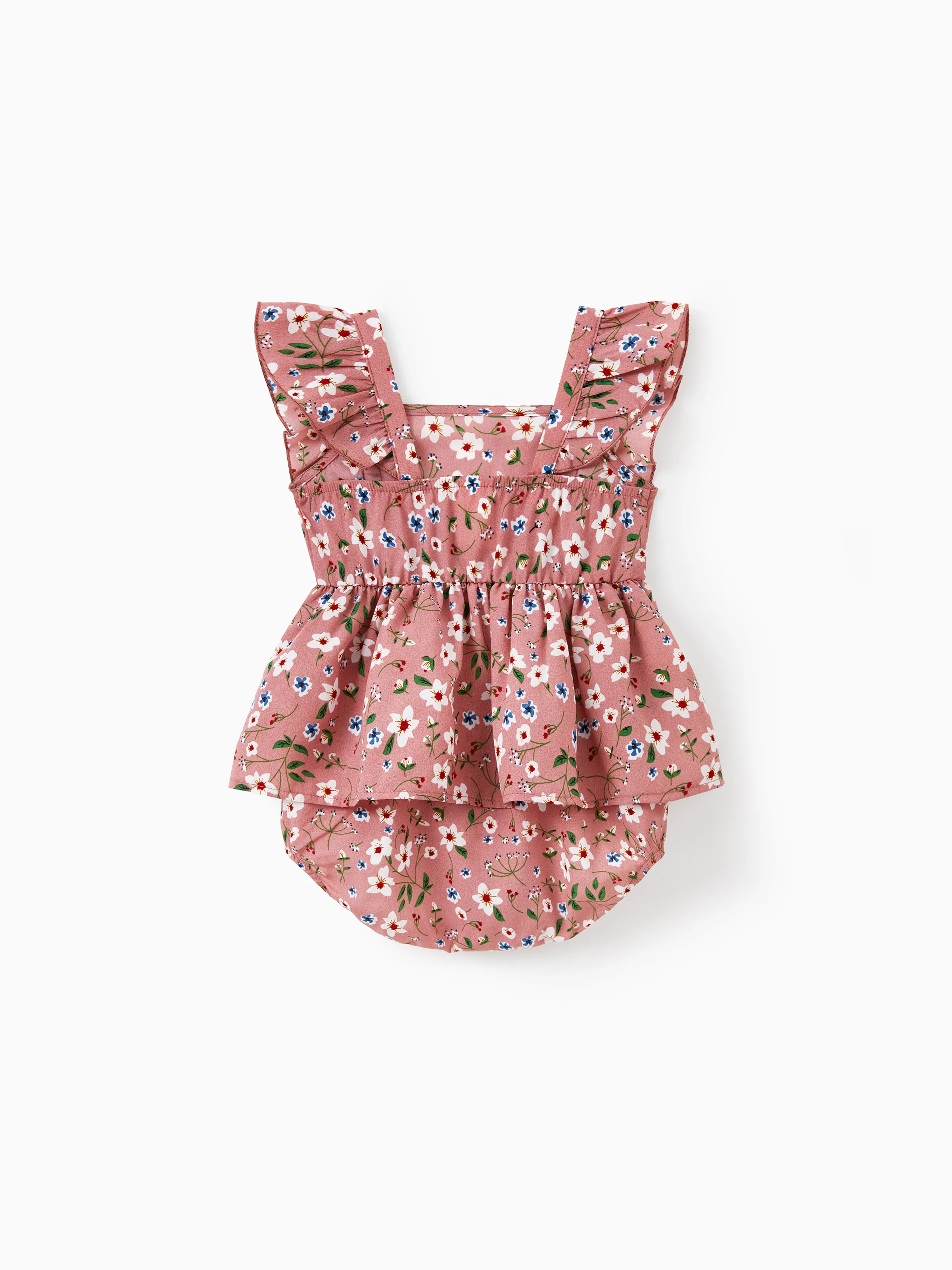 Mommy & me Cotton T-Shirt & Dress Set Daddy / Mini Print Black Tee for Dad and boy, Floral Print splicing Dress for Mom, girl and Baby, Perfect for Summer Family Outings Black - Image 14