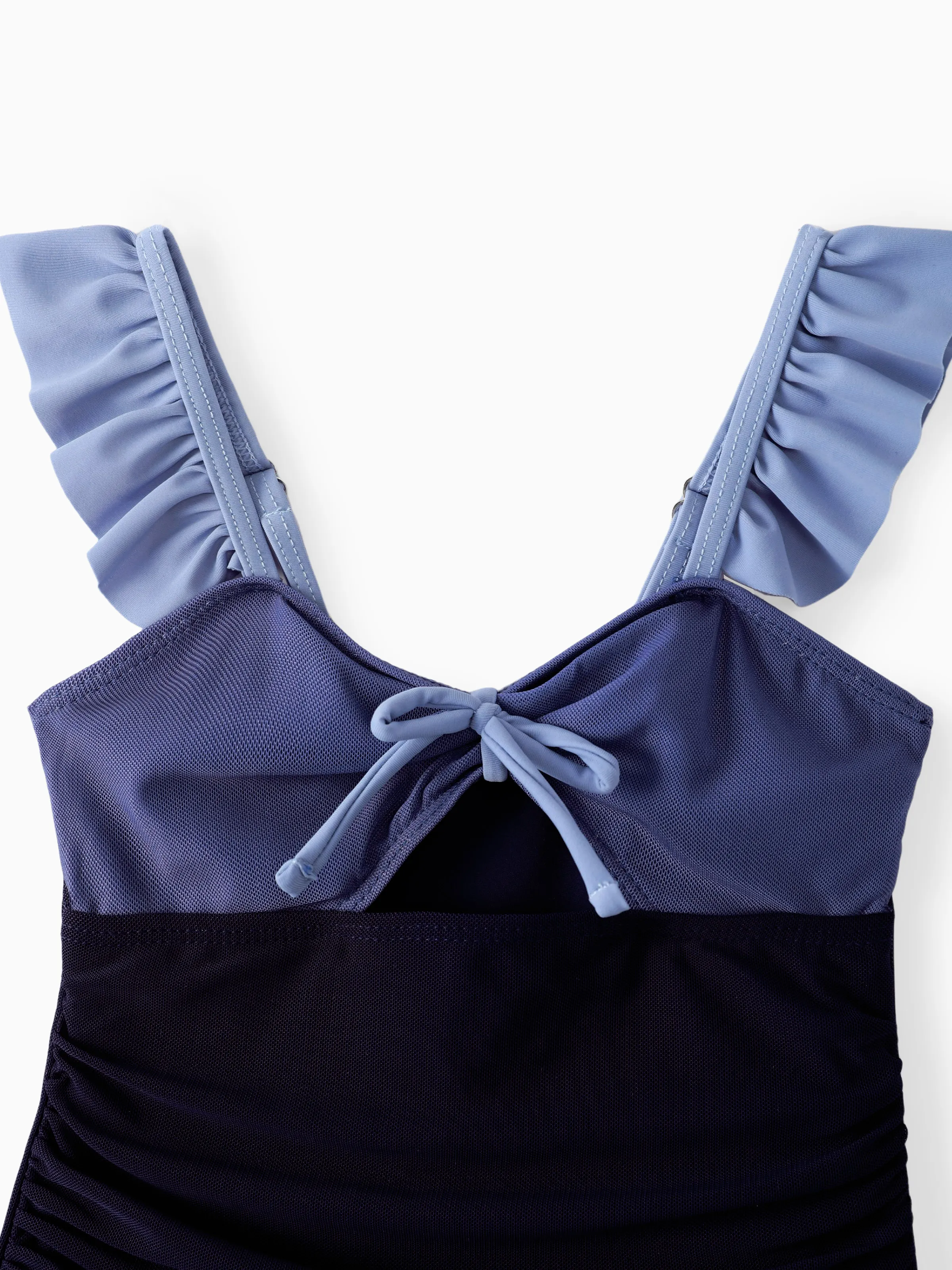 Mommy & me Ruched Bow Tie Cut Out Mesh Ruffle Strap One-Piece Swimsuit (Quick-Dry) MultiColour - Image 9
