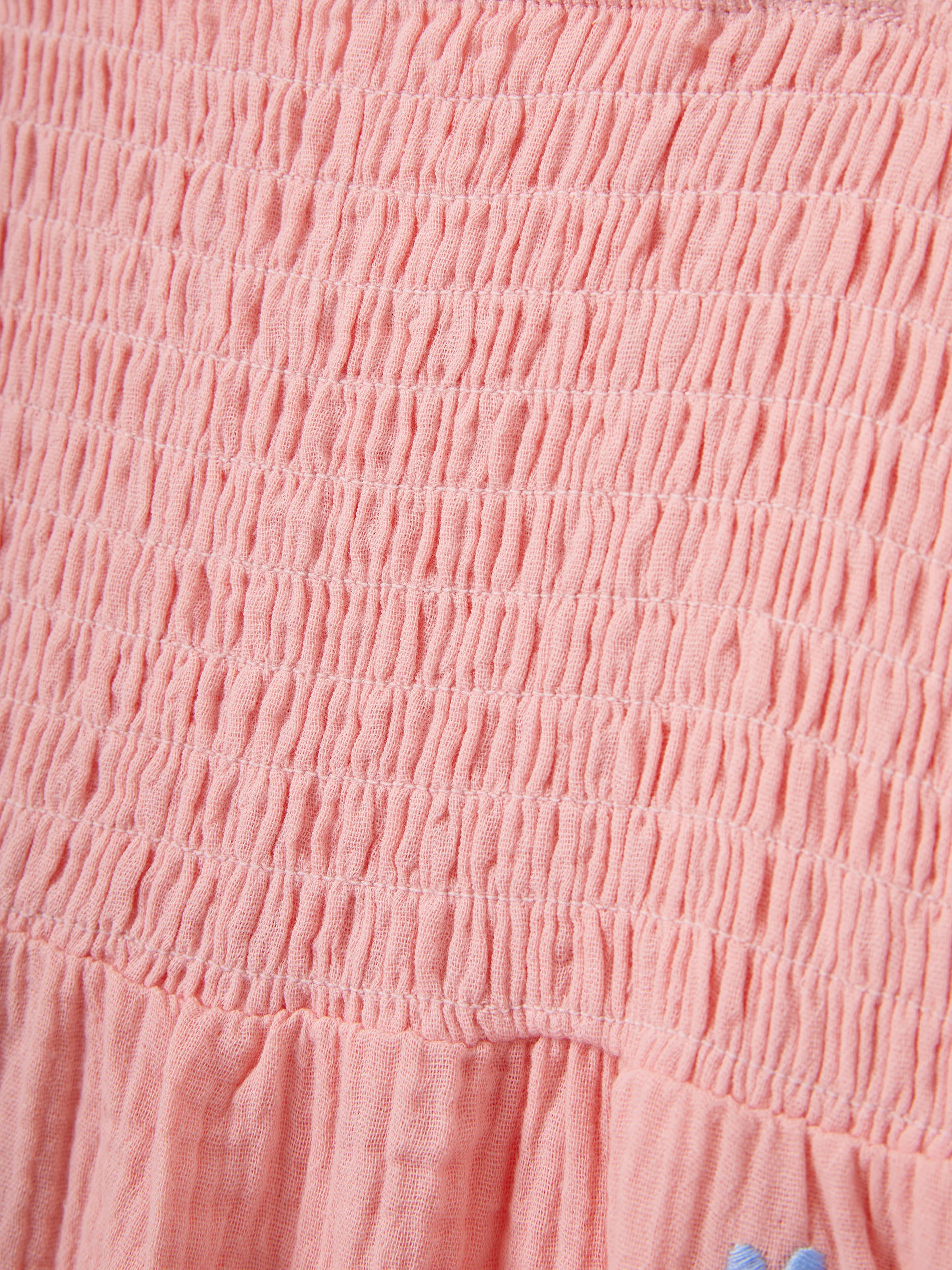 Mommy & me Pink Outfits Flower Print Smocked Tie-Back Cotton Dress for Mom & Daughter, Solid Shirts for Son, Perfect for Summer Family Outings & Photos Mauve Pink - Image 12