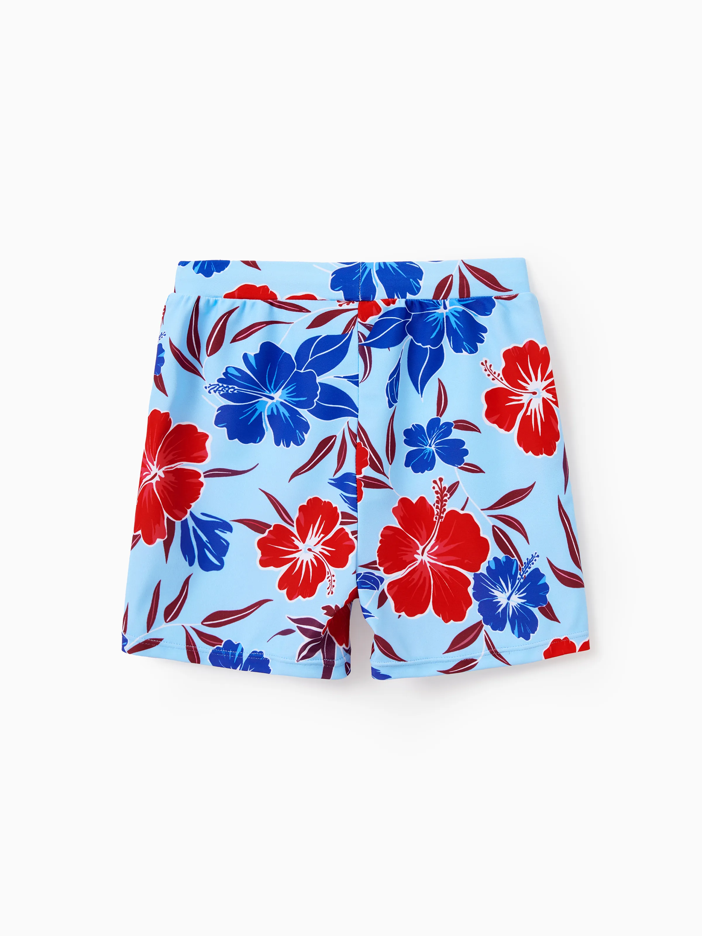 Mommy & me Swimwear Floral Print Bikini & Swim Trunks Set for Mom, Dad, & Kids, Perfect for Summer Beach Days & Pool Parties Red - Image 14