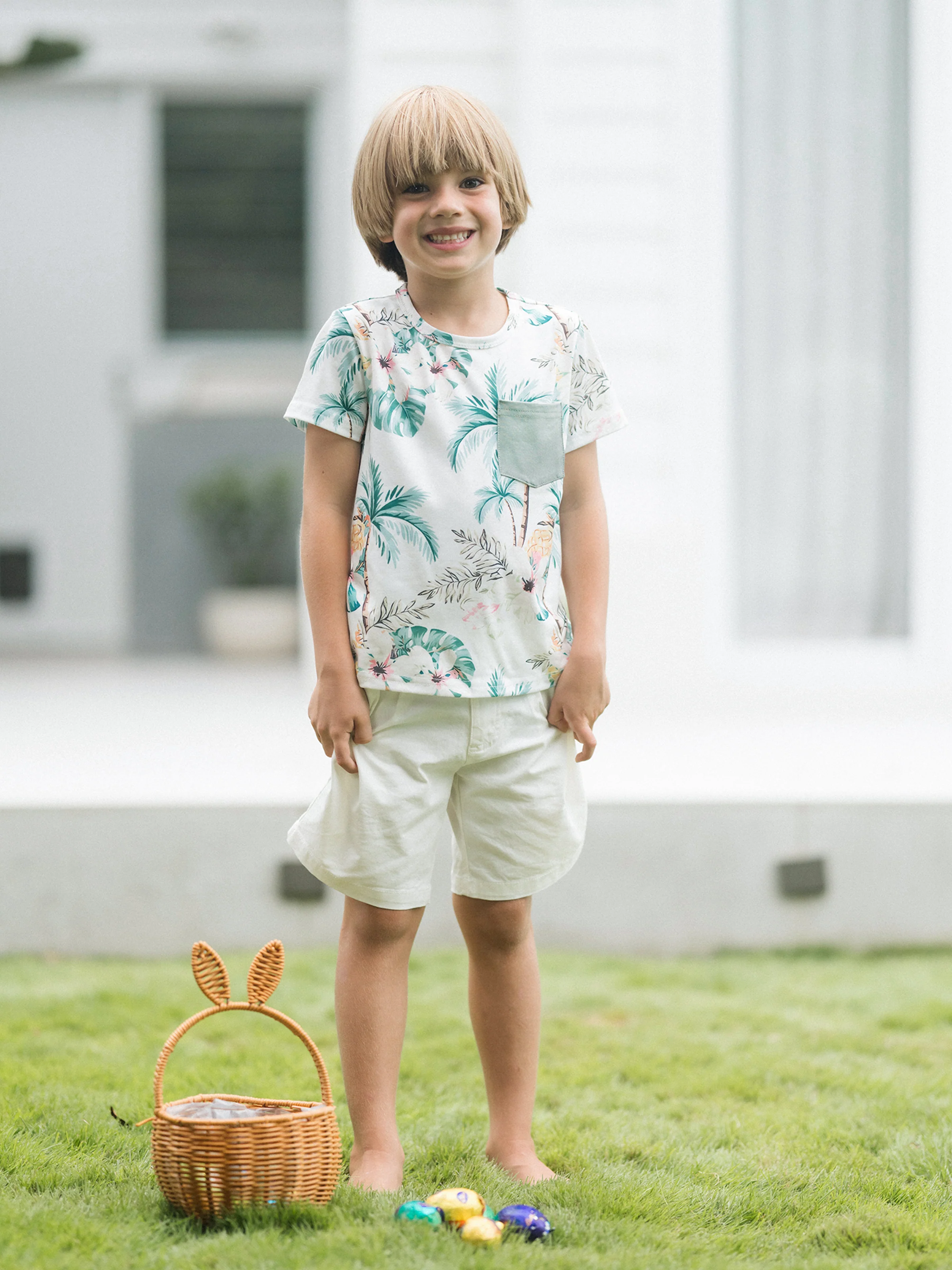 Mommy & me Tropical Print Outfits Mommy & Me Tank Dress & Kids Cotton T-Shirt Set Green - Image 23