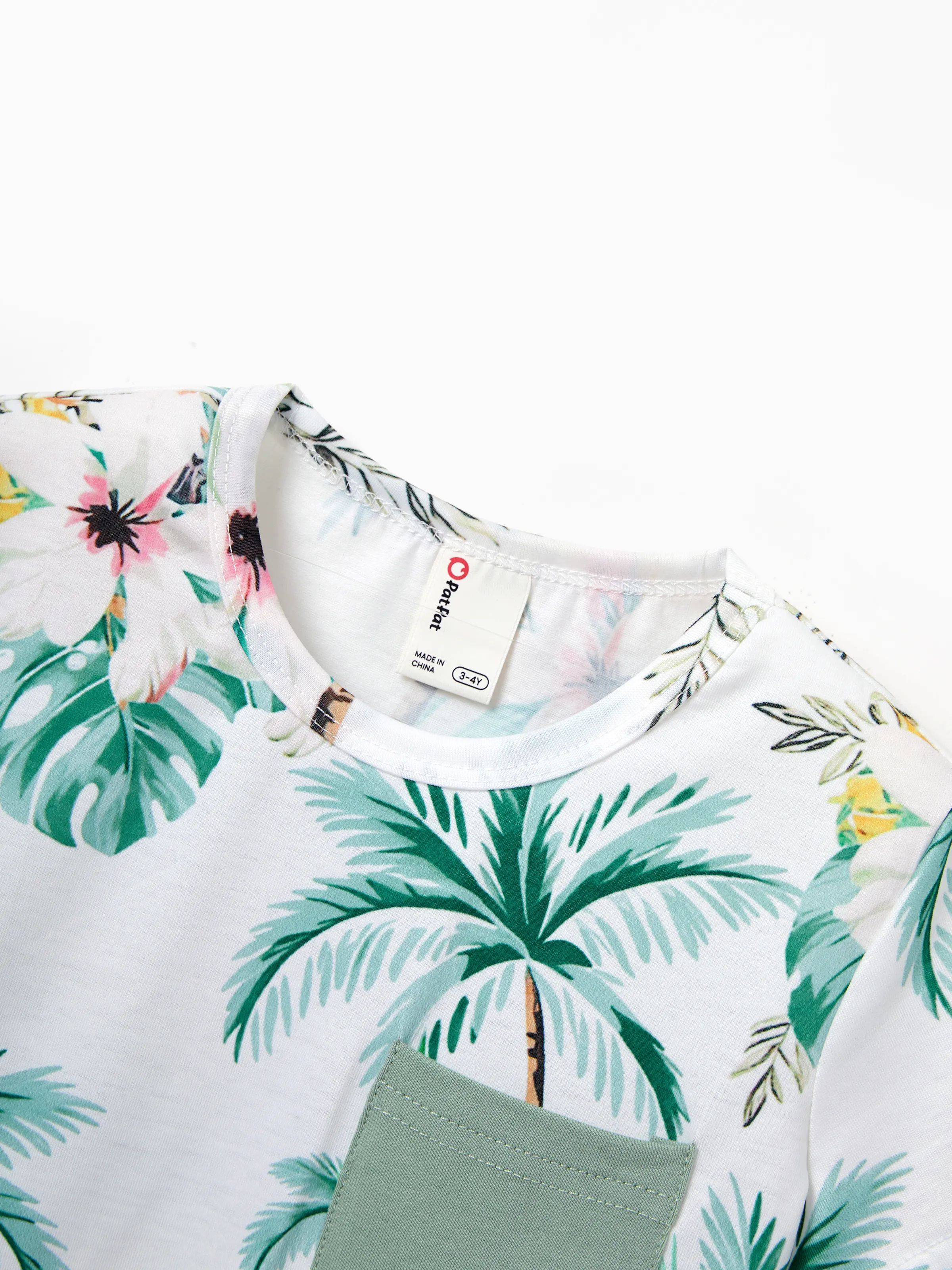 Mommy & me Tropical Print Outfits Mommy & Me Tank Dress & Kids Cotton T-Shirt Set Green - Image 27
