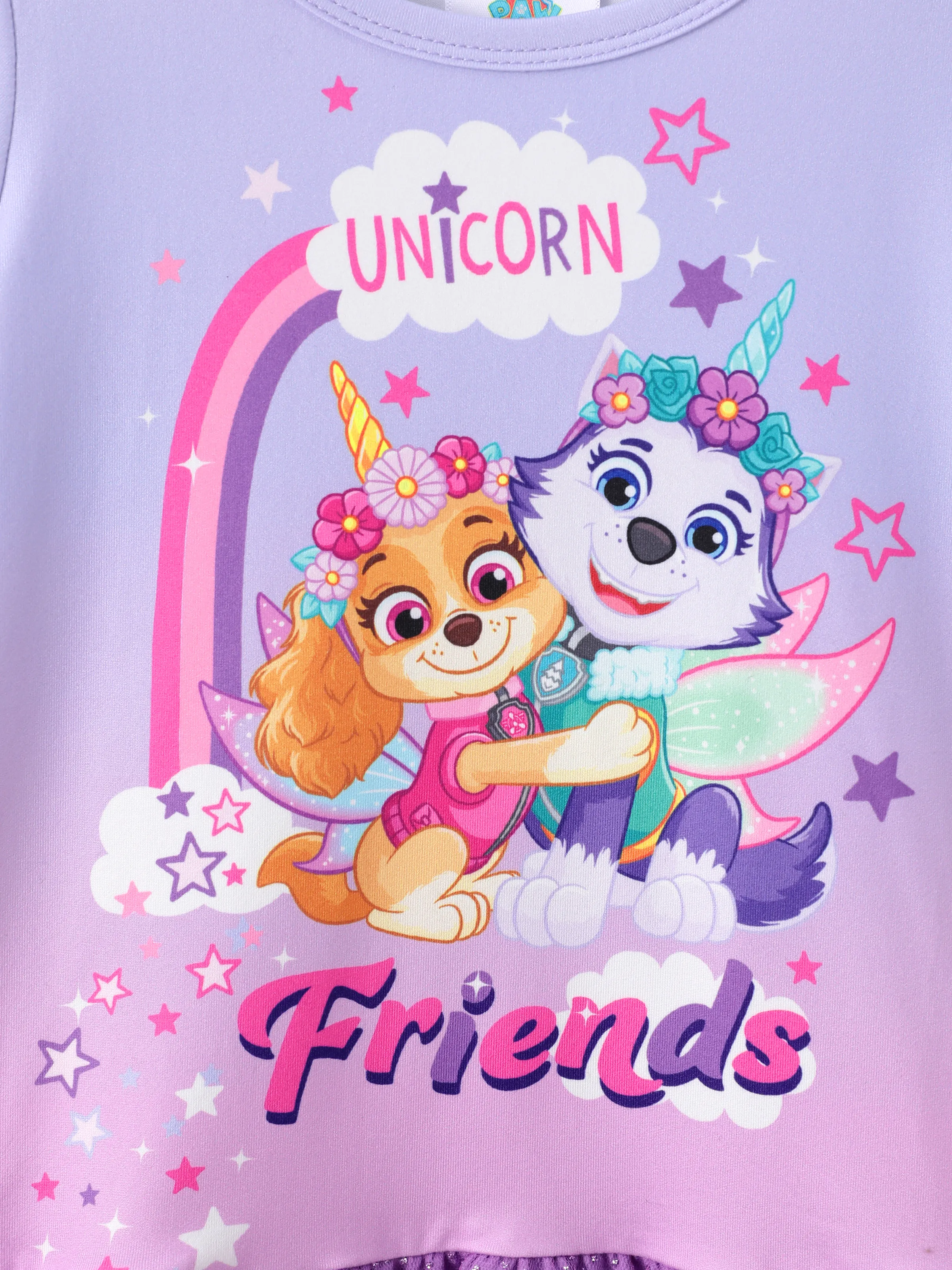 PAW Patrol Toddler Girl Skye Everest Gradient Ruffle-hem Dress Purple - Image 2
