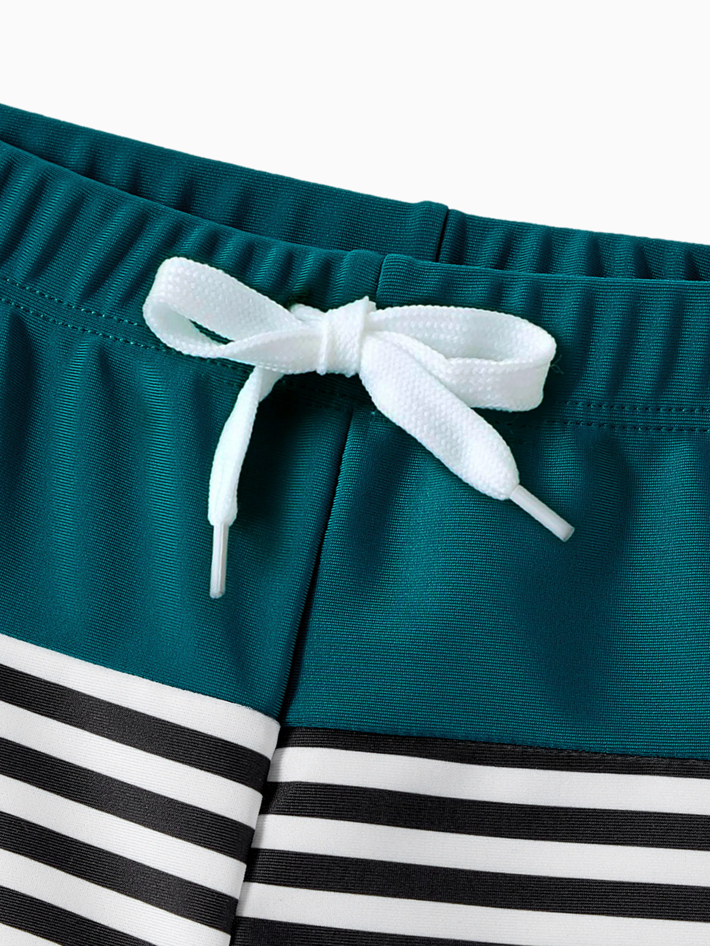 Toddler Boy Colorblock Striped Spliced Swim Trunks Shorts DeepTurquoise - Image 5