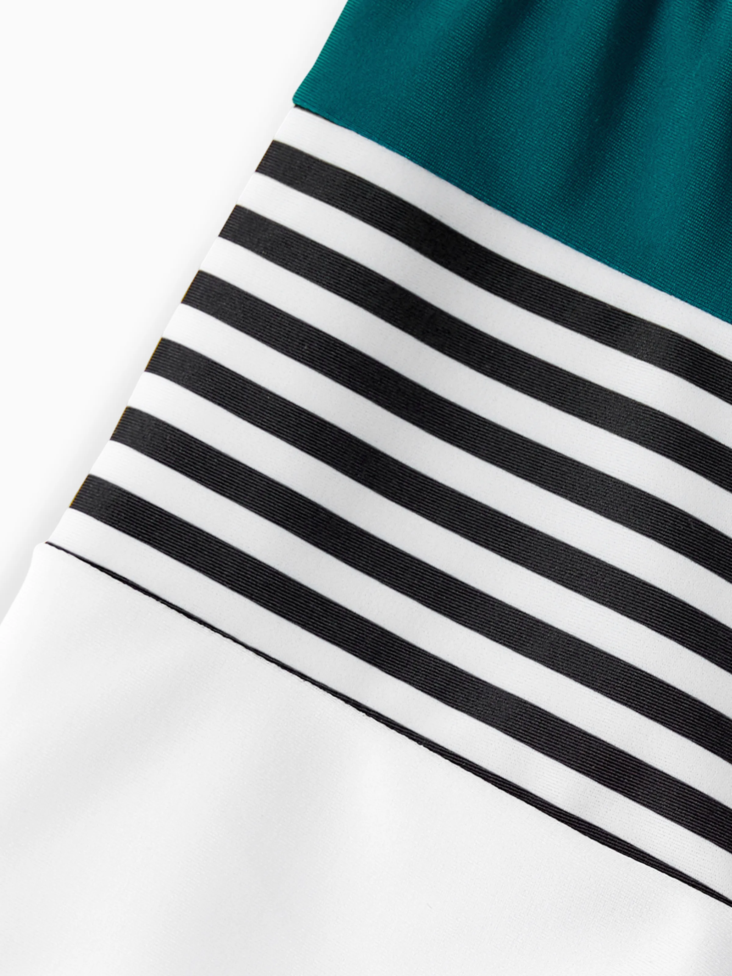Toddler Boy Colorblock Striped Spliced Swim Trunks Shorts DeepTurquoise - Image 6