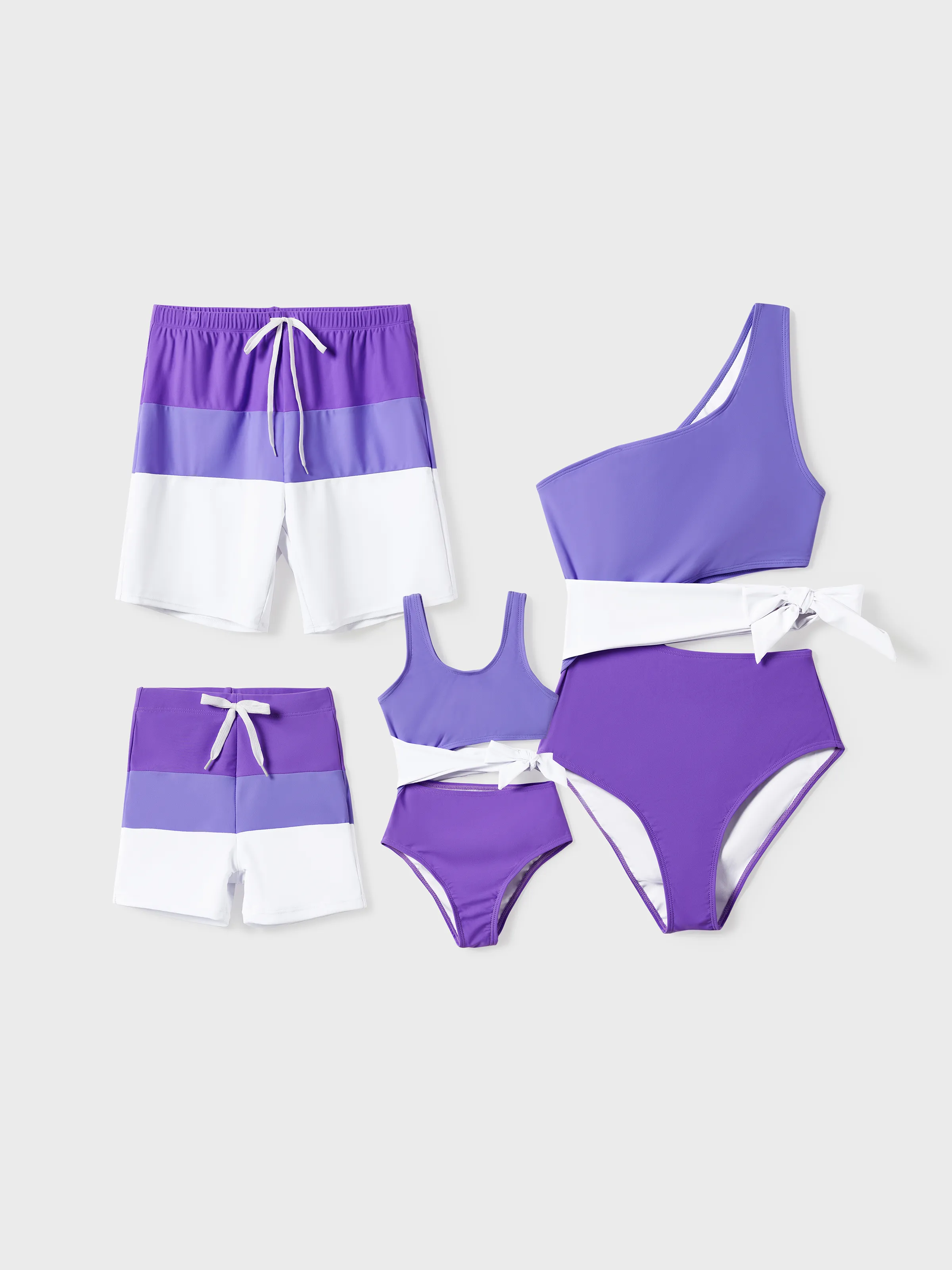 Toddler Girl Color-block Side Knot One-Piece Swimsuit (Quick-Dry) ColorBlock - Image 2