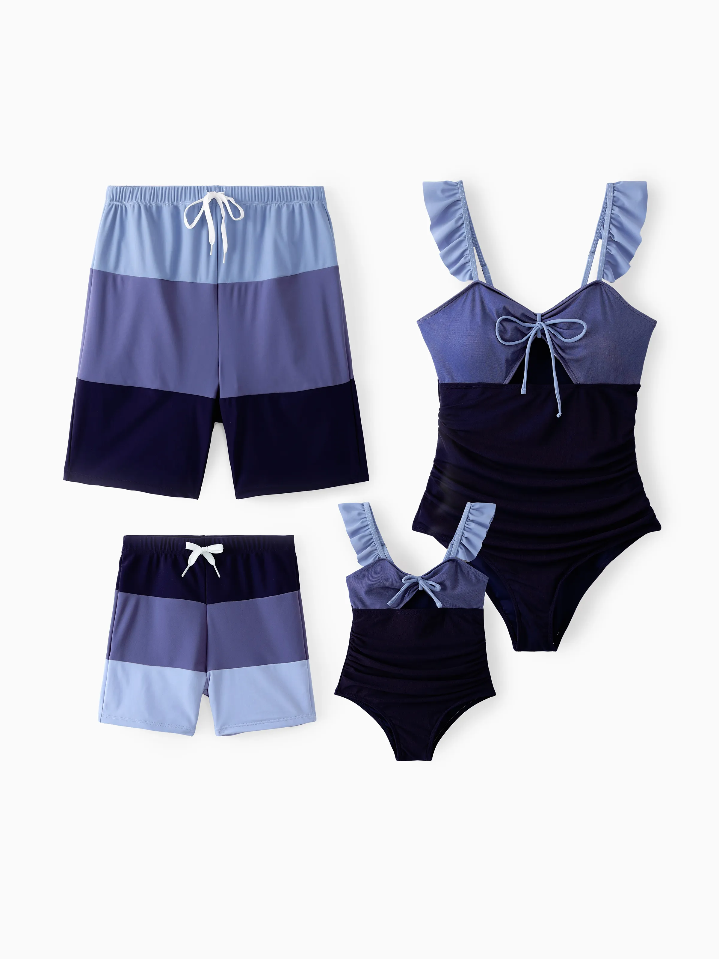 Toddler Girl Drawstring Ruched Bow Tie Cut Out Mesh Ruffle Strap One-Piece Swimsuit (Quick-Dry) MultiColour - Image 2