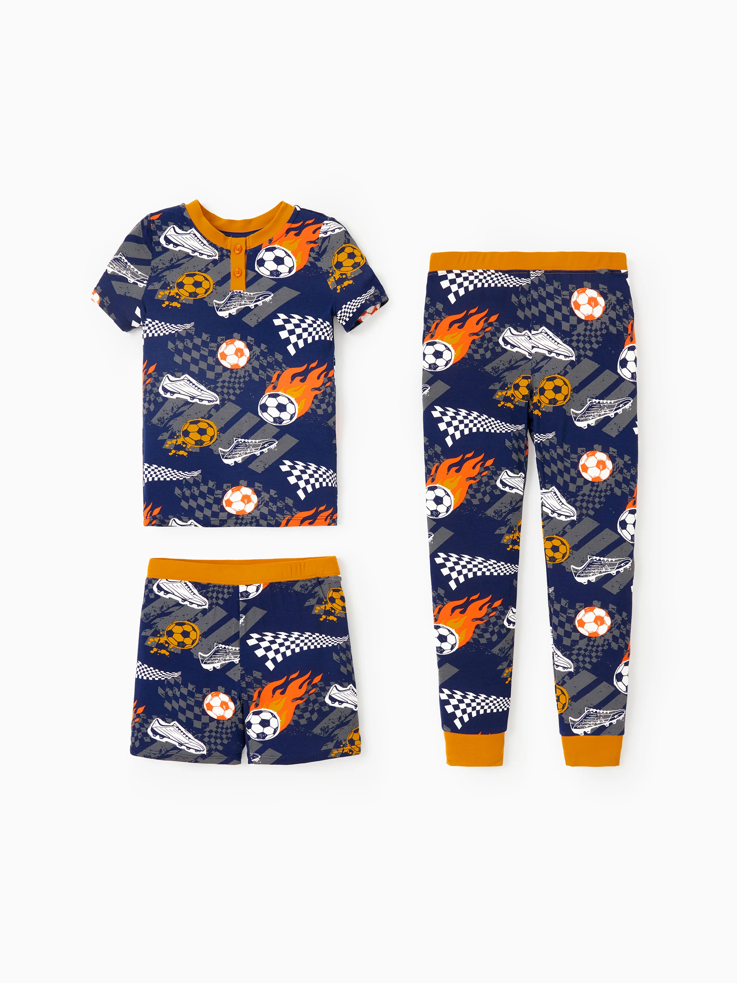 Toddler / Kids Christmas / Halloween PJS for Boys 3-Piece Bamboo Pajama Set 2-in-1 Look for 4 Seasons (Snug-Fitting) Black