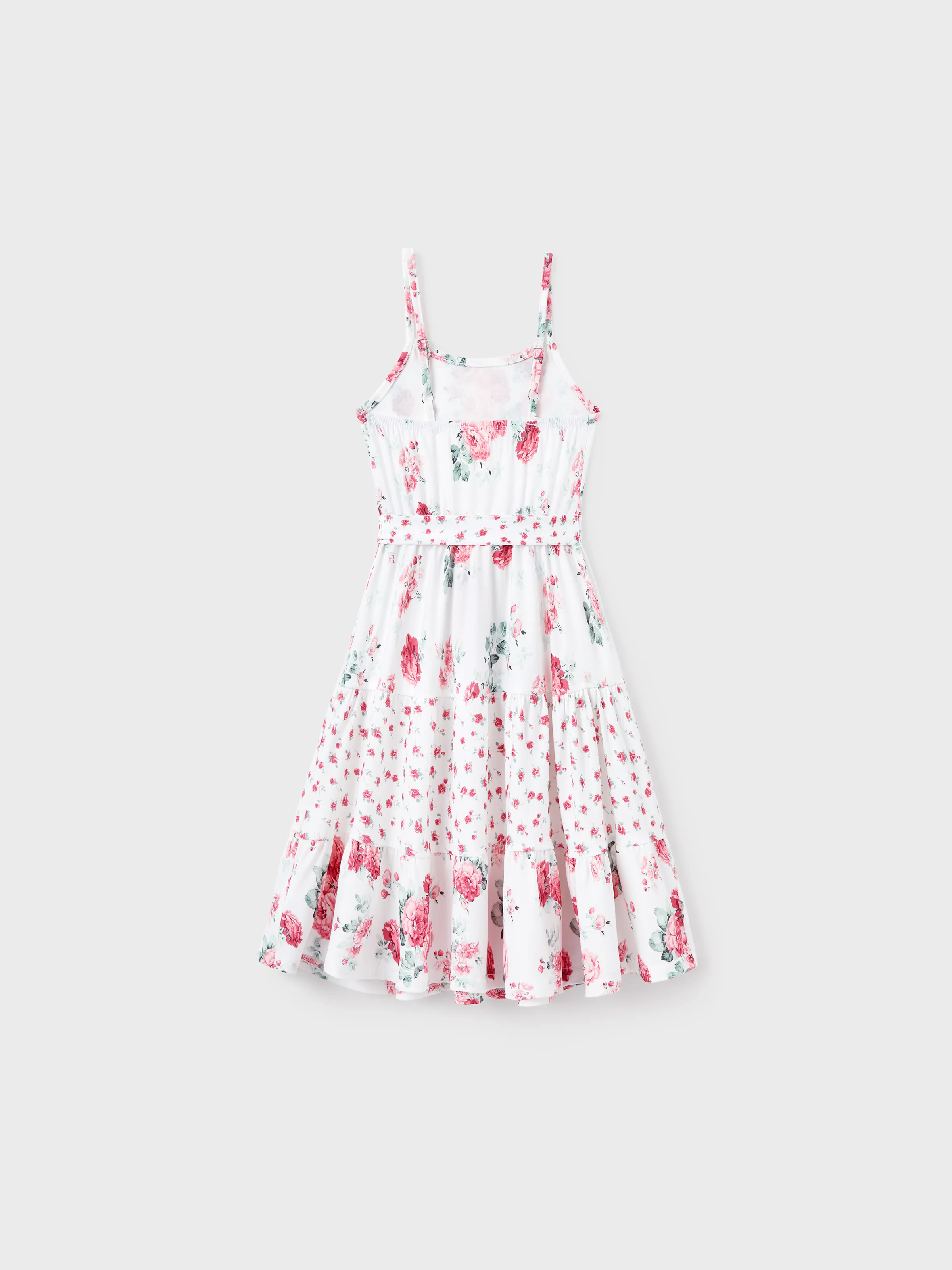 Toddler/Kid Girl Flower Print Hollow out Knot Dress Pink - Image 3