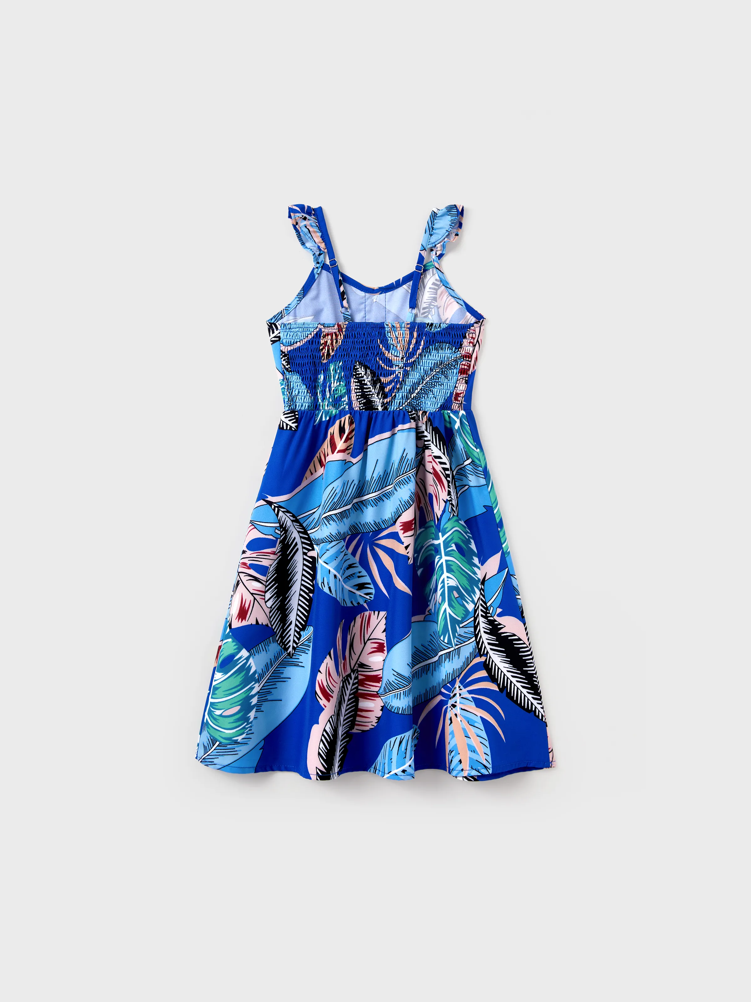 Toddler/Kid Girl Tropical Dress – Blue Floral Print, Perfect for Summer Vacations and Family Photos Blue - Image 5